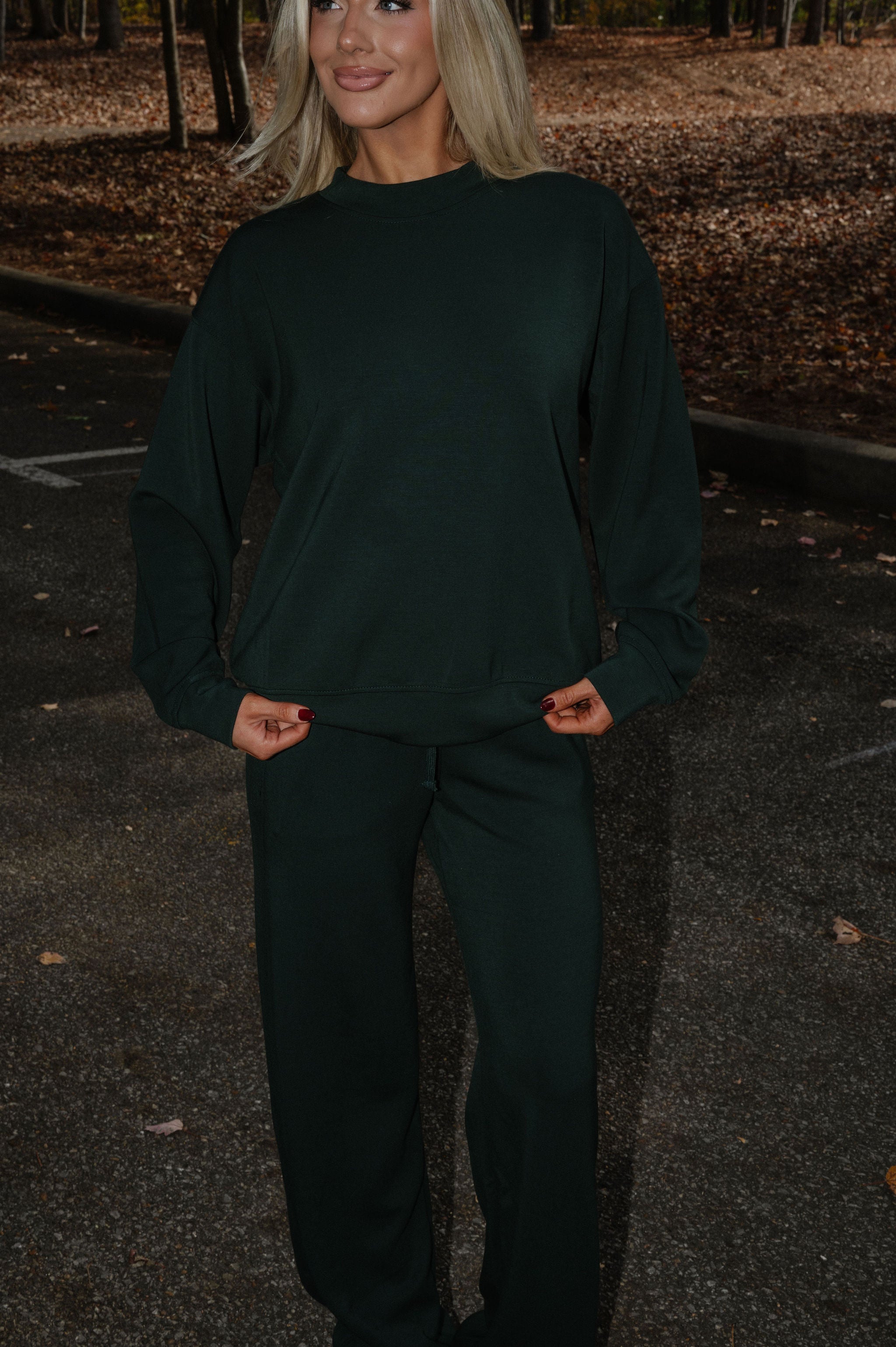 Nelson Scuba Pants Set-Dark Green