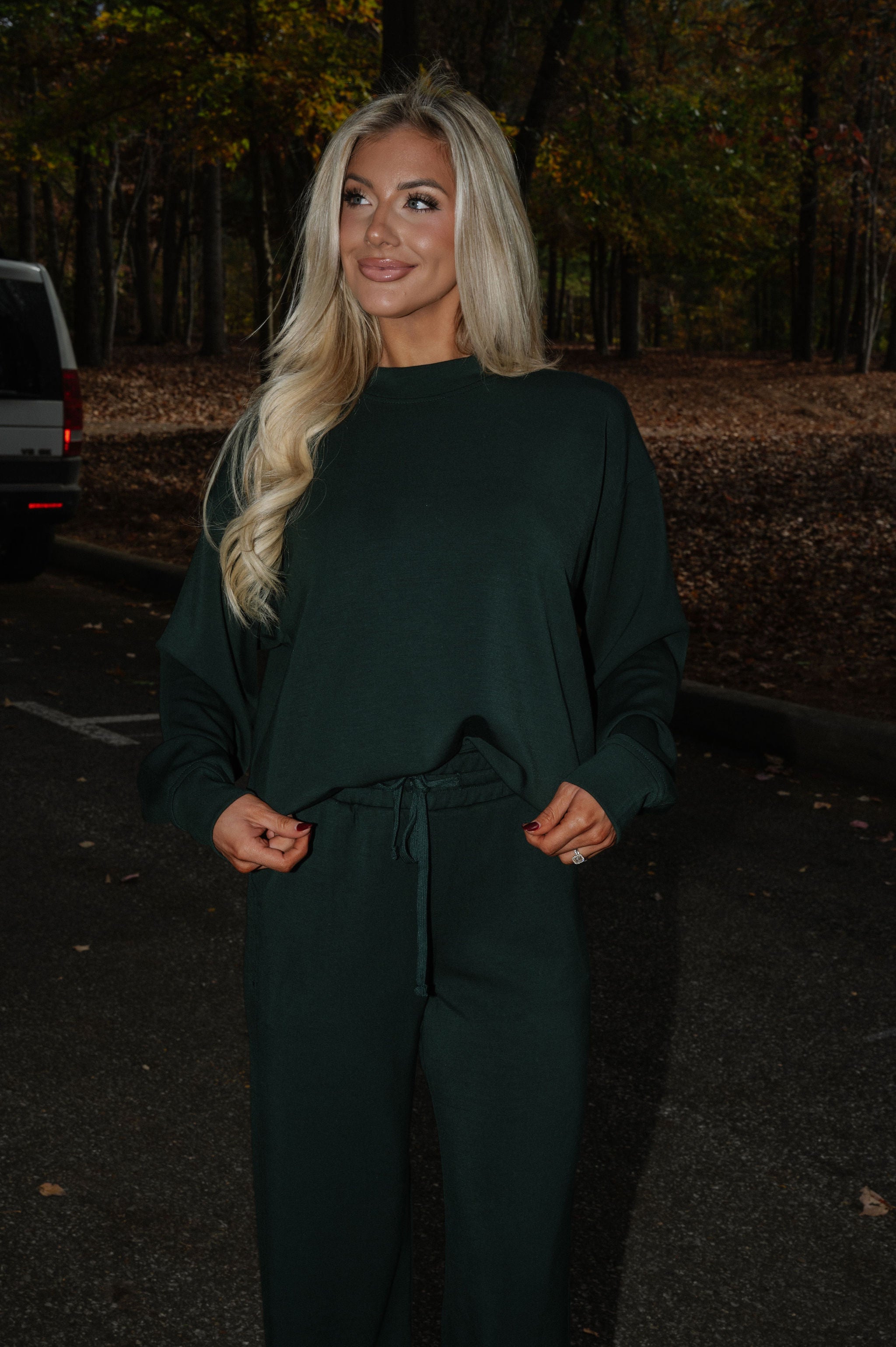 Nelson Scuba Pants Set-Dark Green