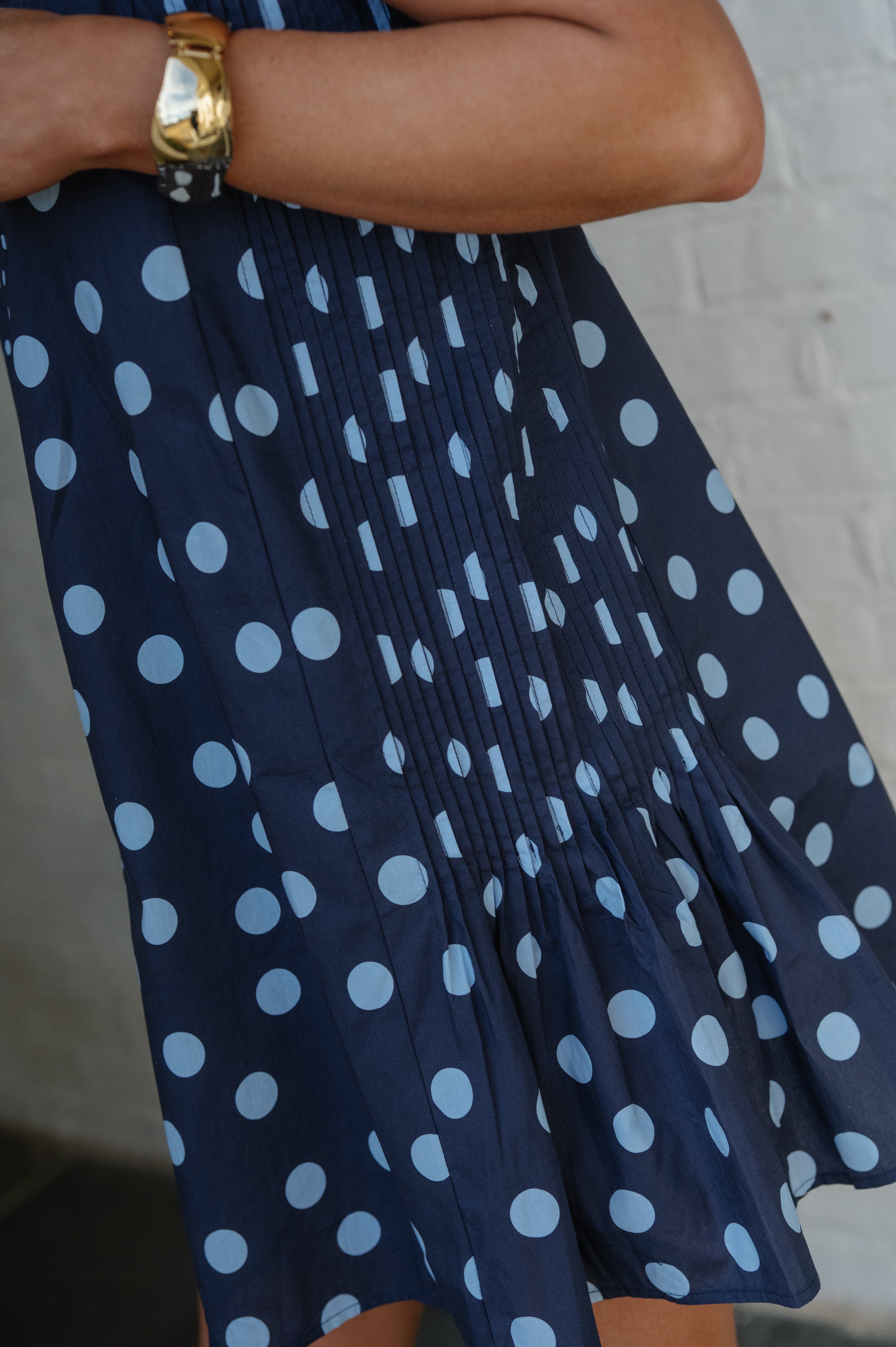 Mixed Polka Dot Mini Dress-Midnight