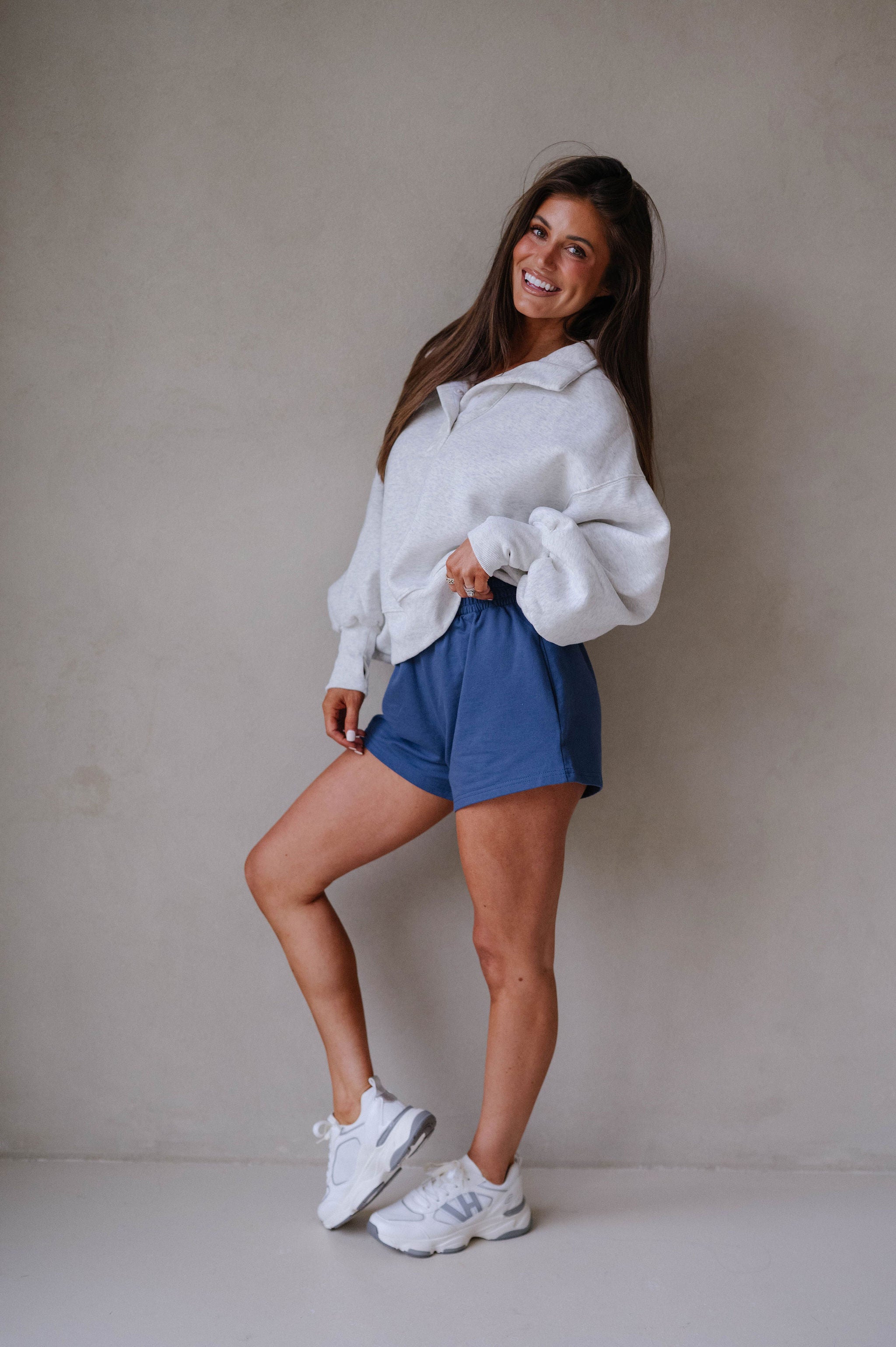 Gibbons Mock Neck Pullover-White Melange