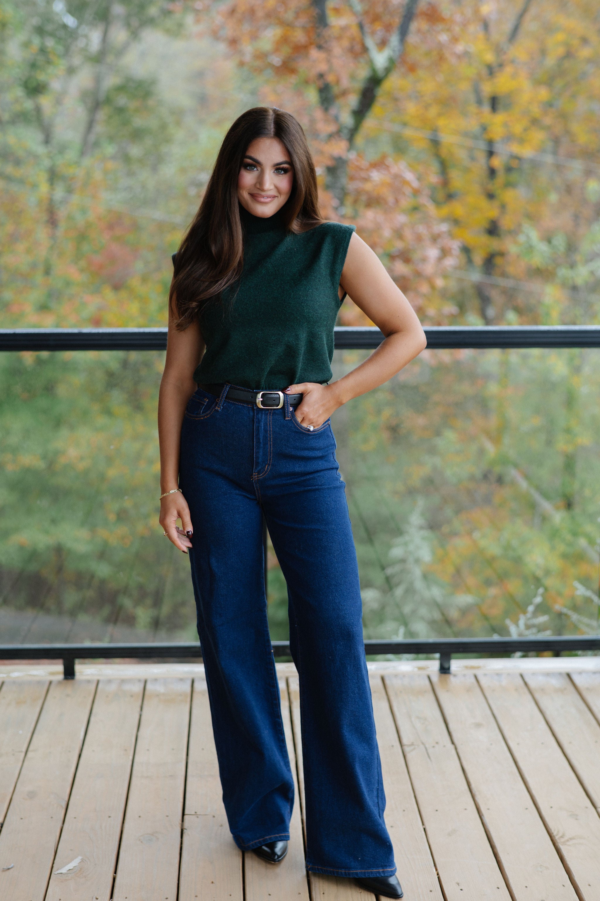 DOORBUSTER// Penny Sweater-Deep Green