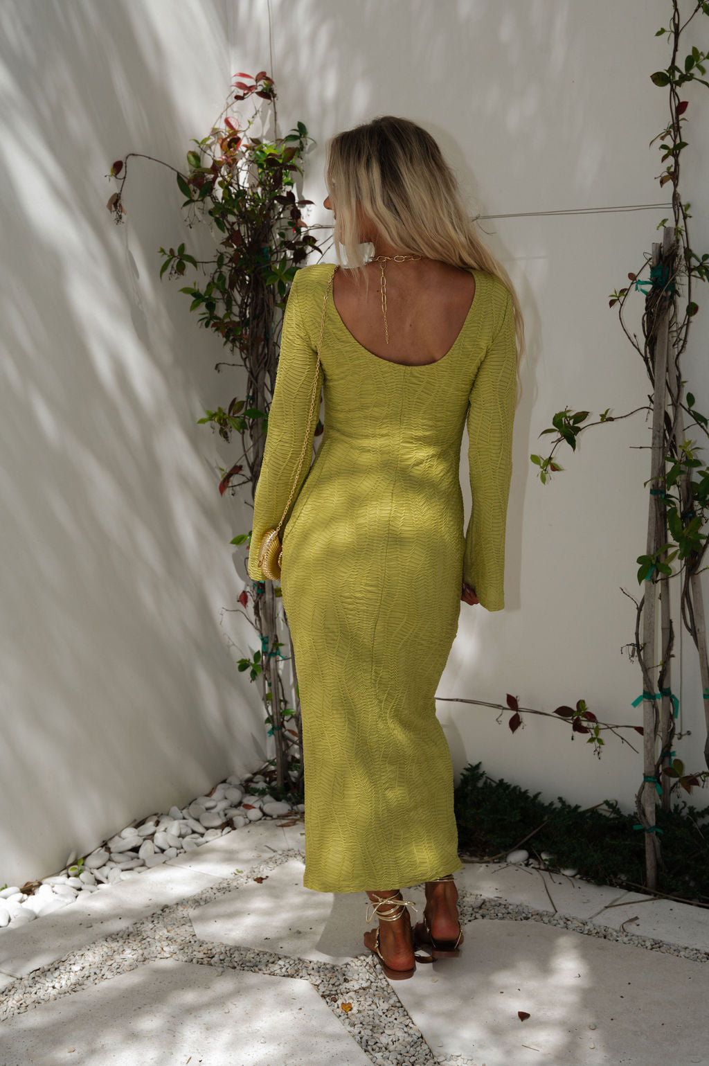 Textured Maxi Dress-Avacodo