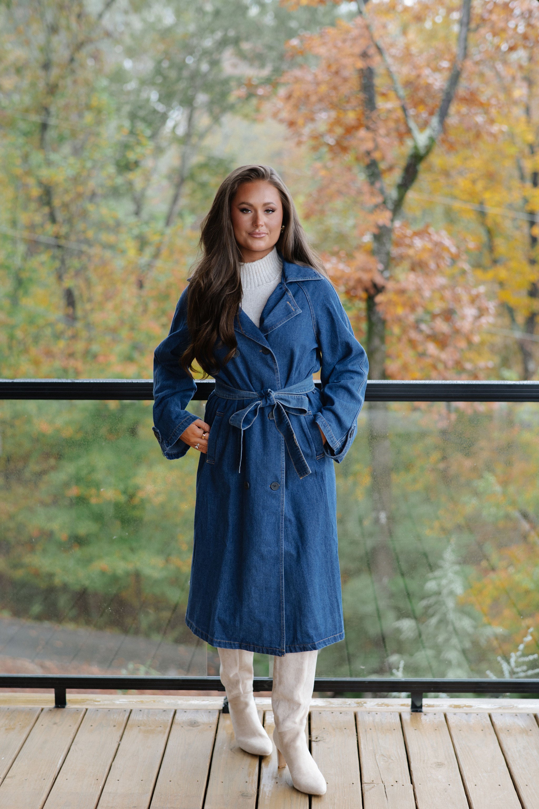 Rory Trench Coat-Denim