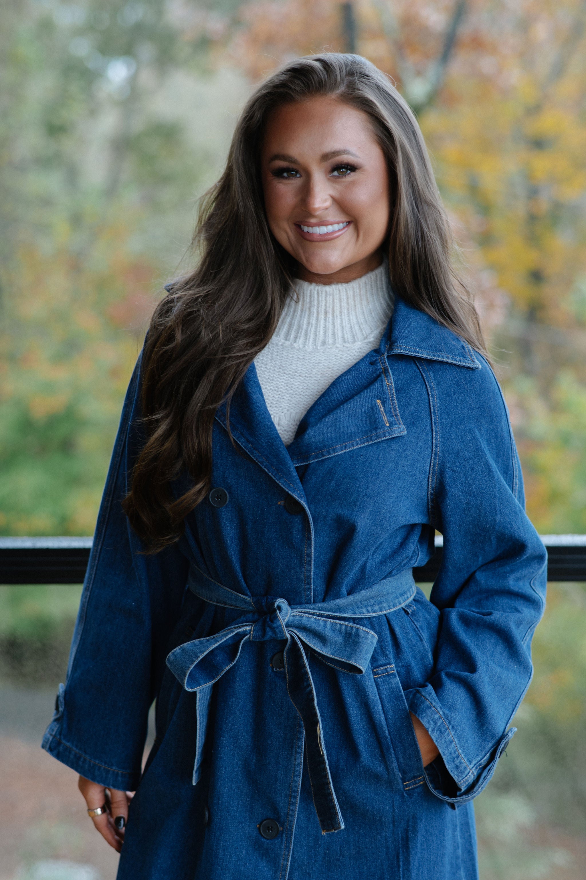 Rory Trench Coat-Denim