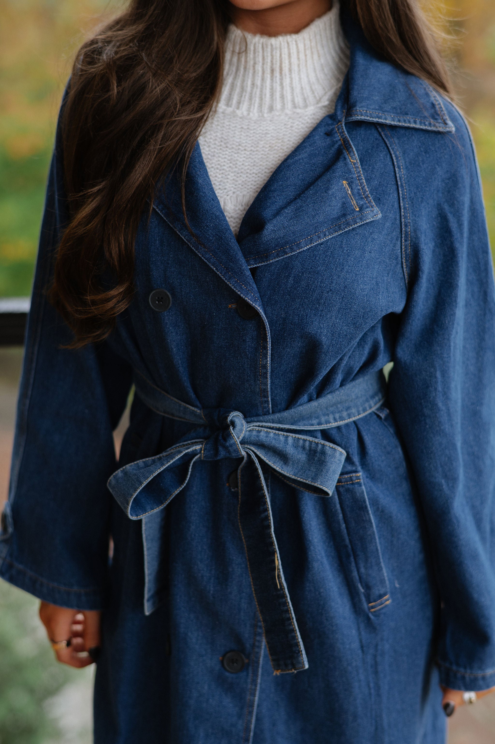 Rory Trench Coat-Denim