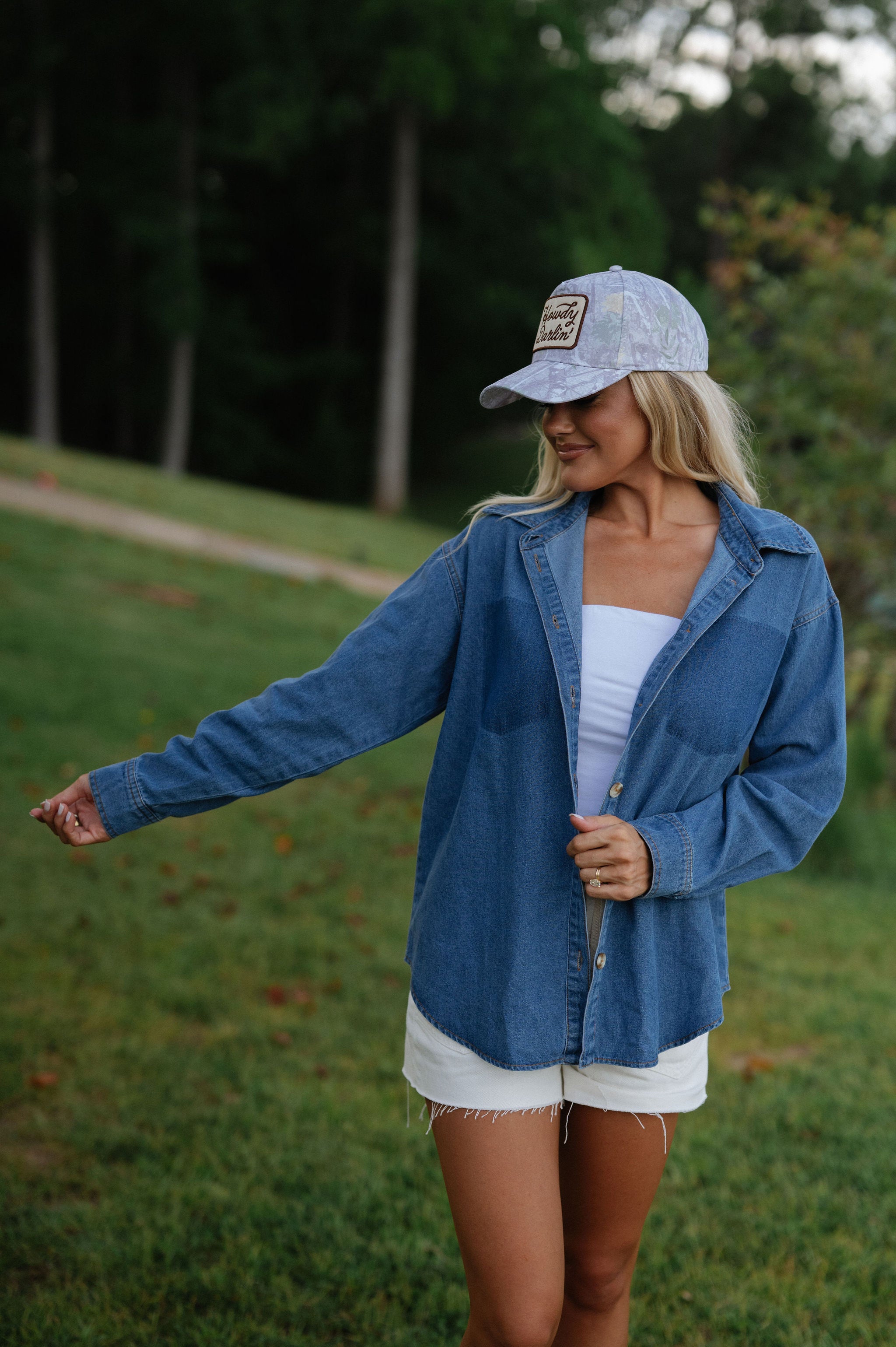 Shadow Pocket Buttoned Shirt-Coastal Blue