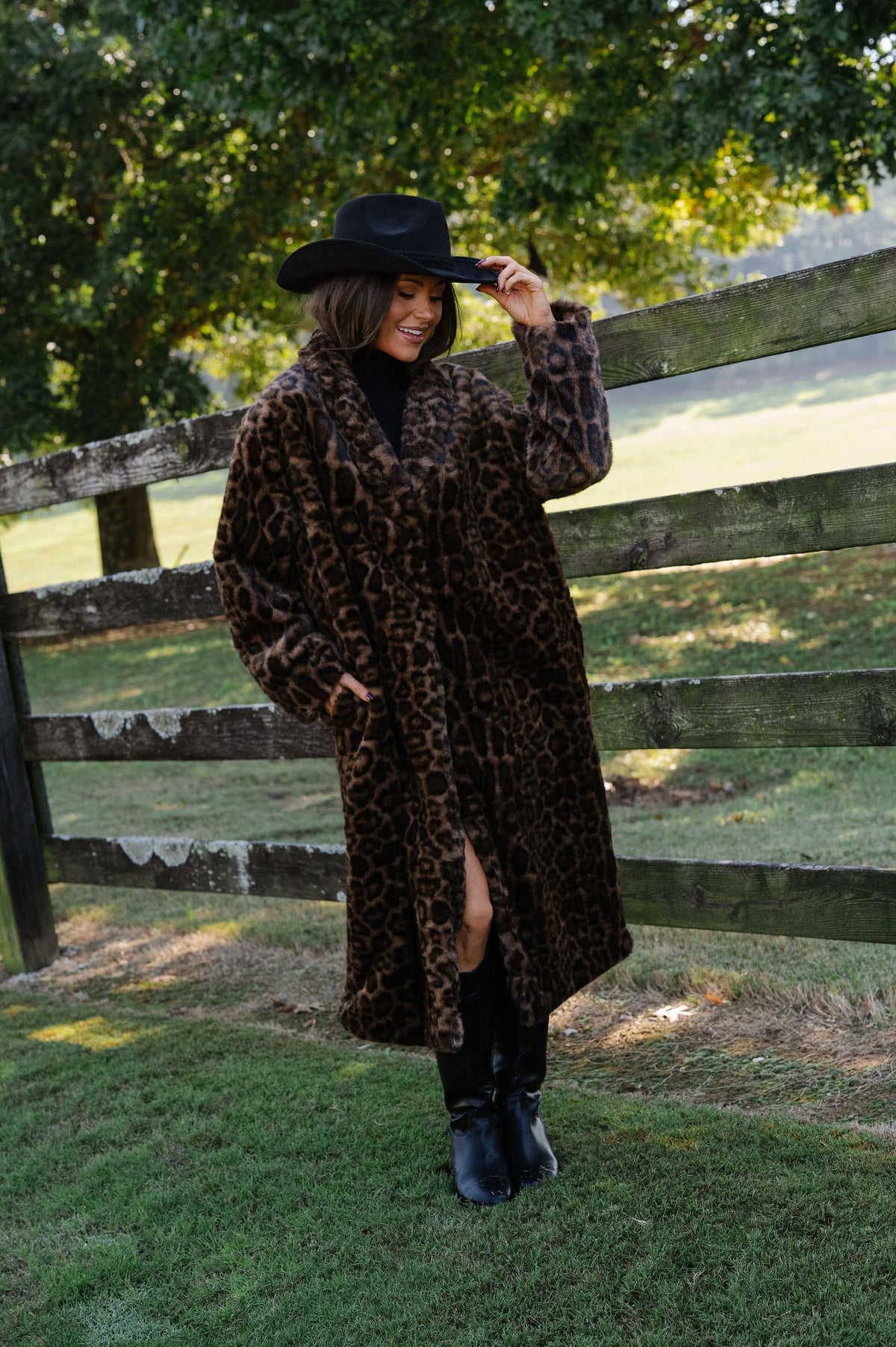 Leopard Print Faux Fur Jacket