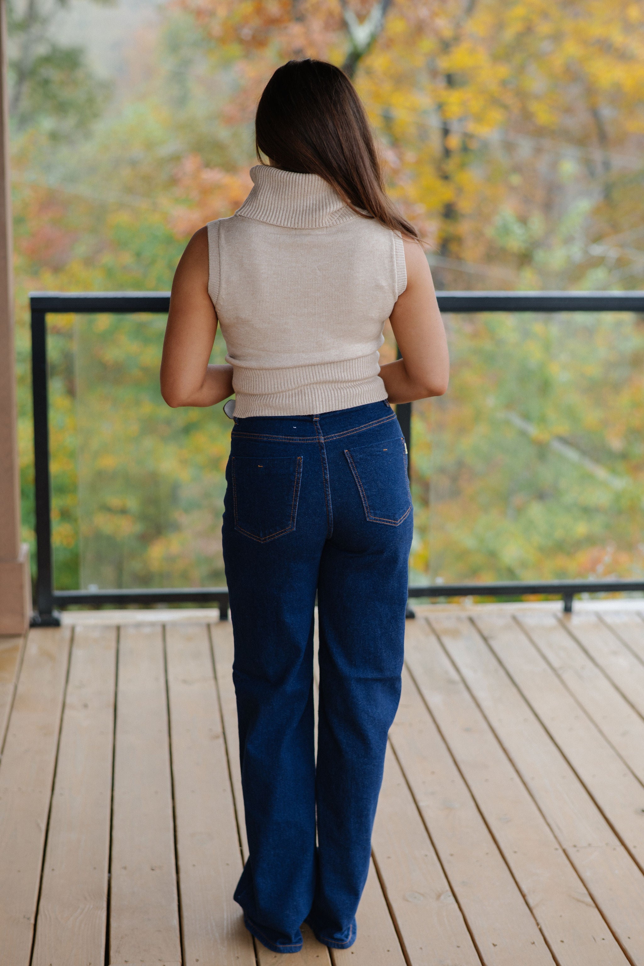 Rubie Sleeveless Turtleneck-Beige