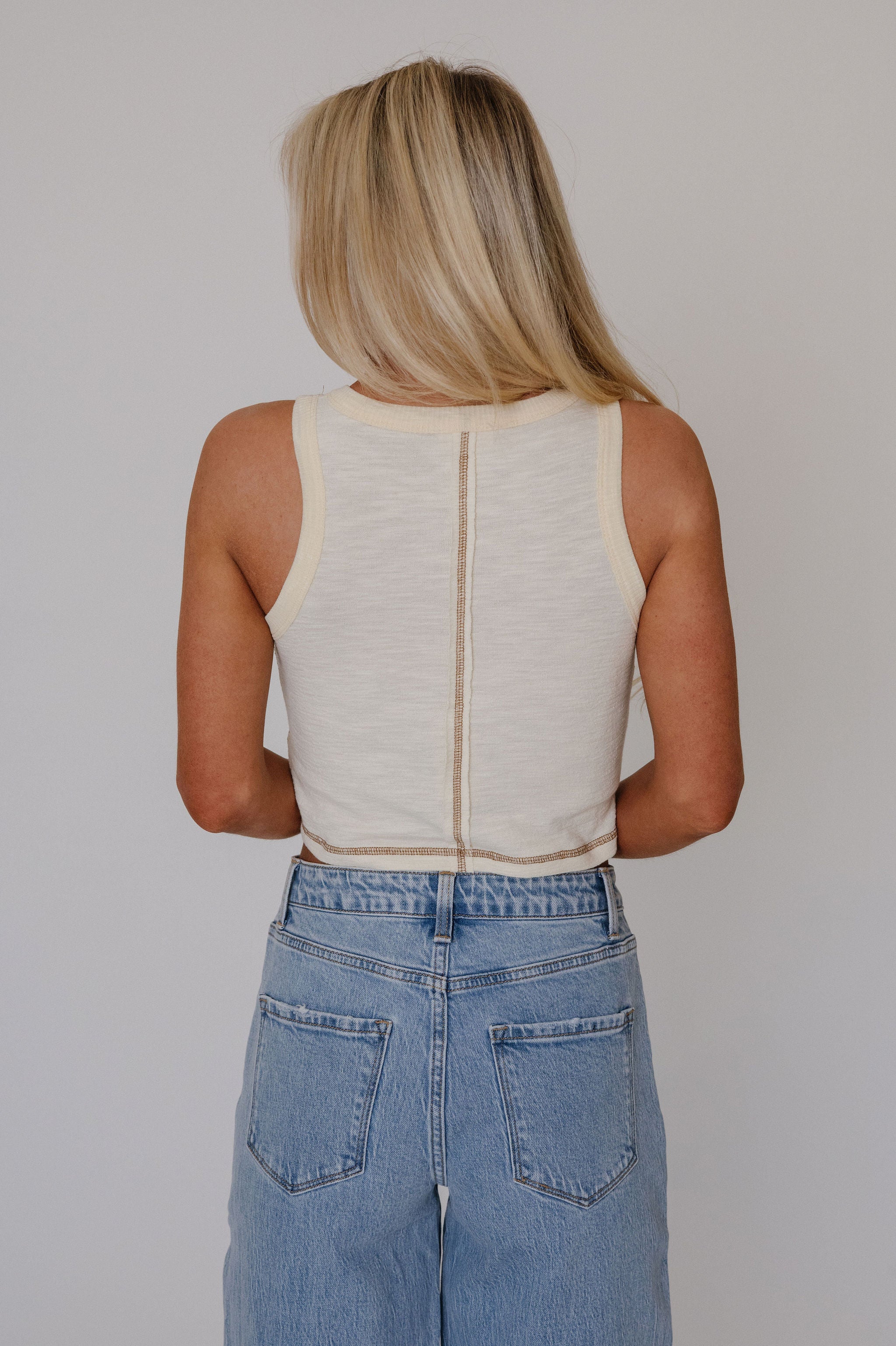 Arabella Sleeveless Knit Top-Cream