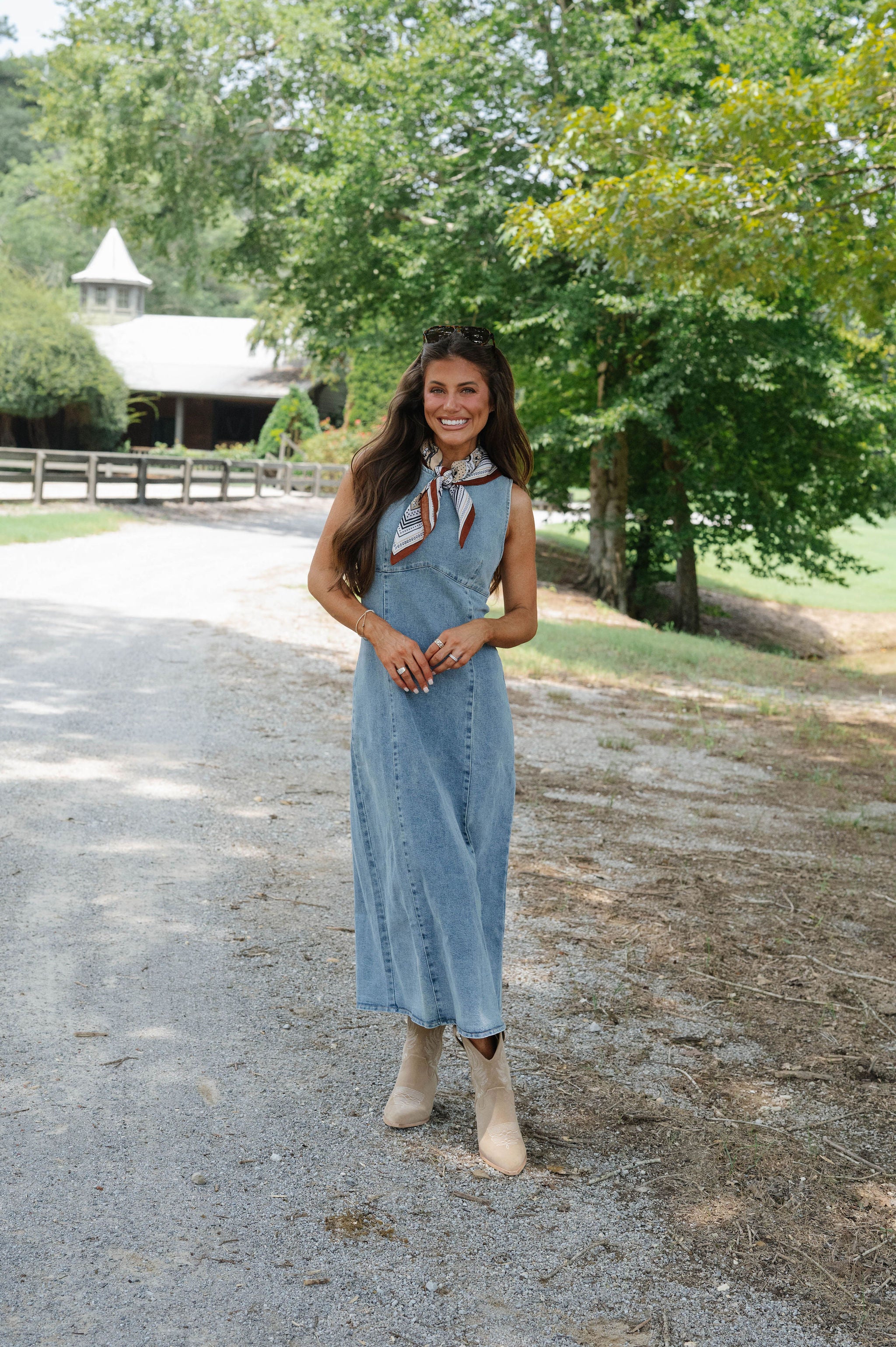 Gisela Denim Midi Dress-Light Wash