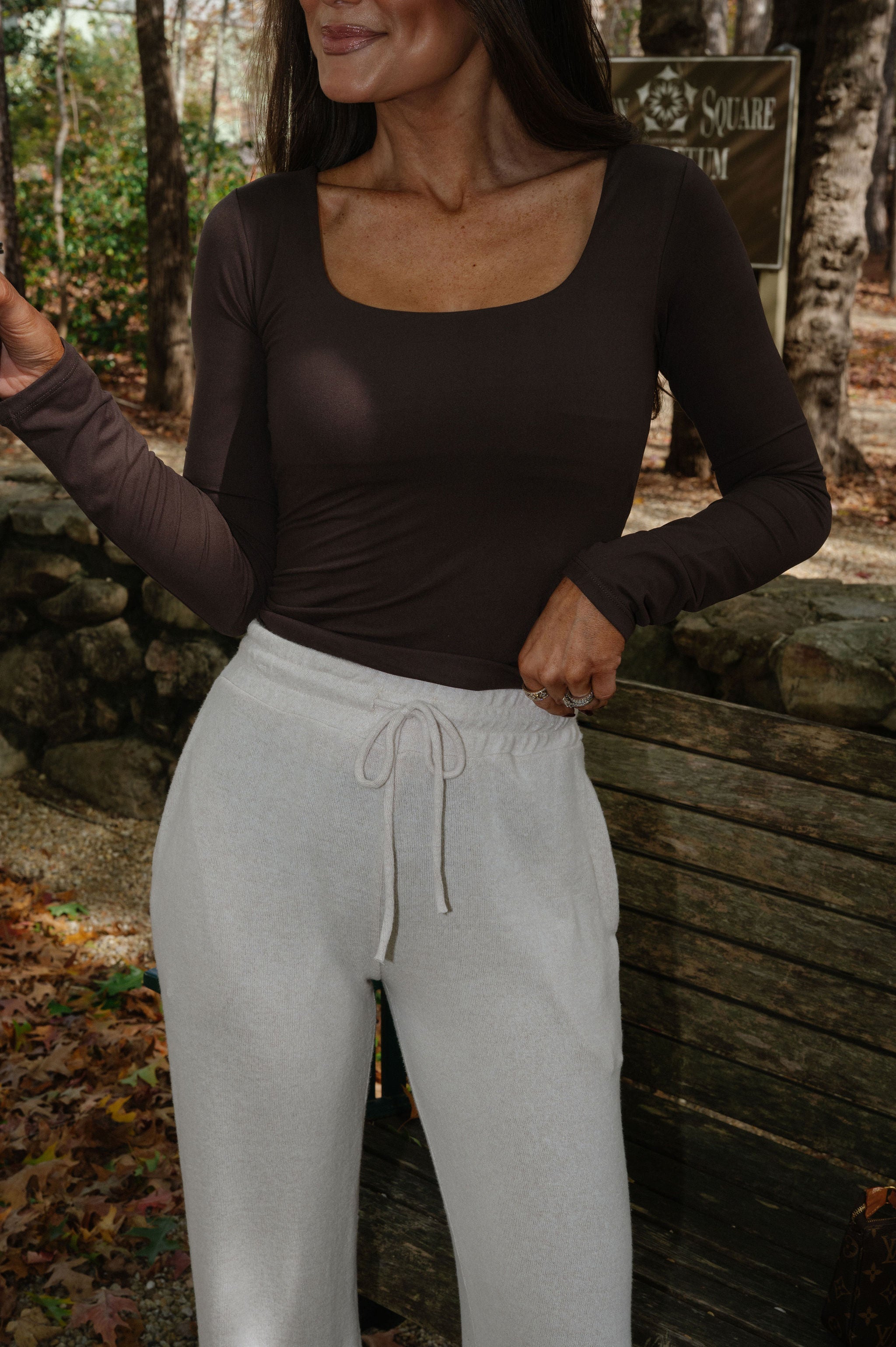 Staple Jersey Square Neck Top-Chocolate