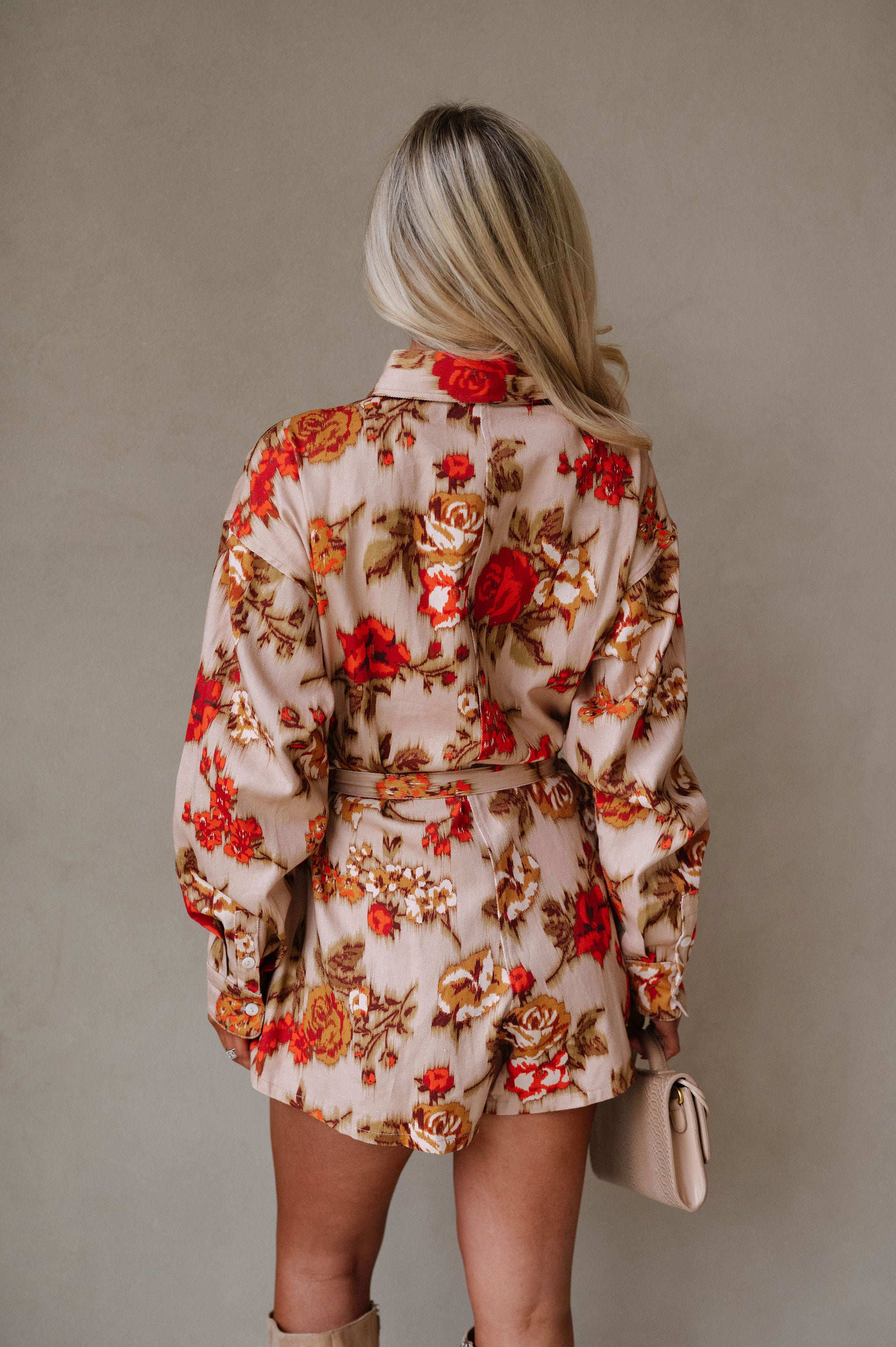 Kenny Romper-Taupe/Red