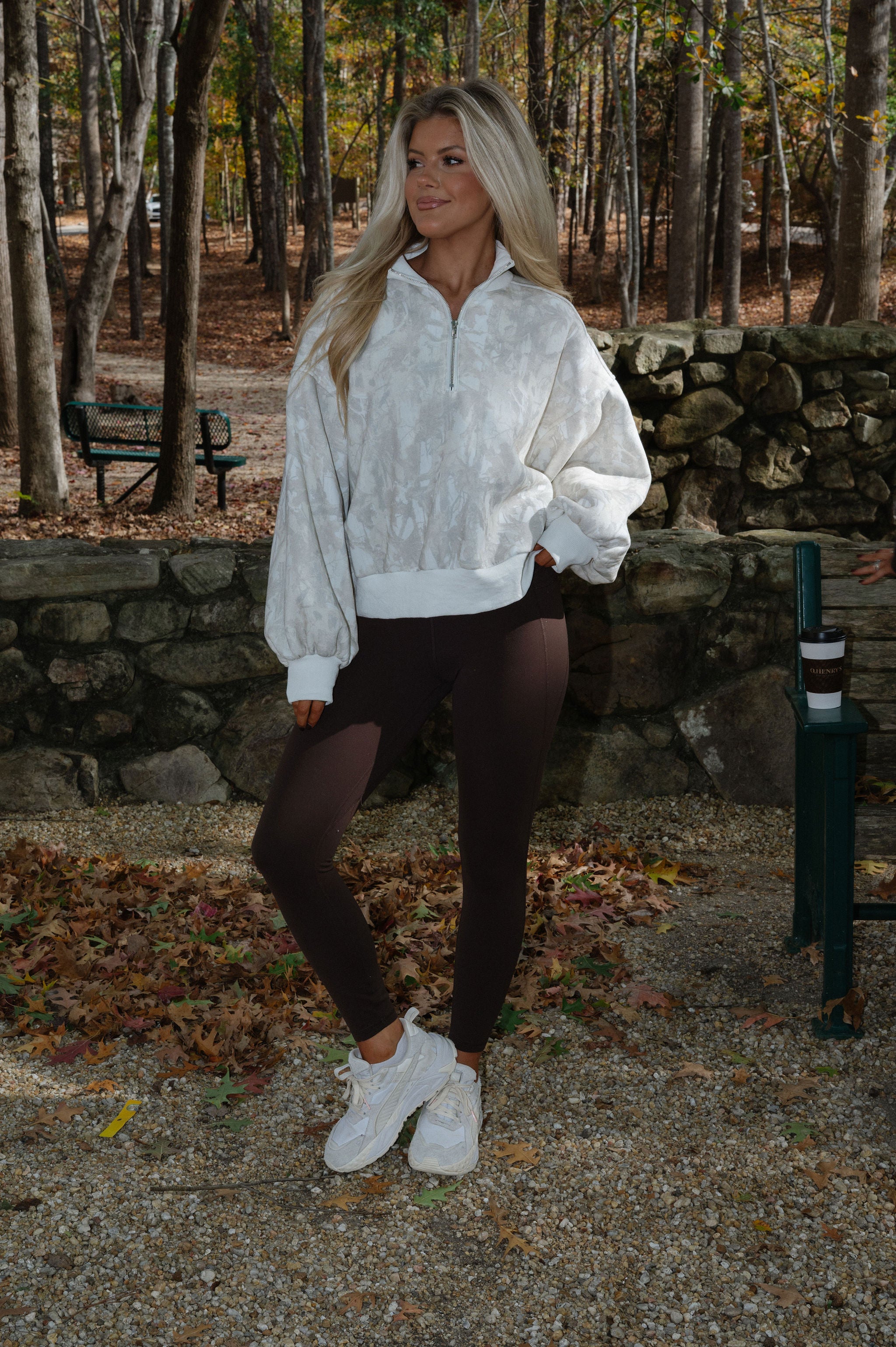 Camo Collared Half Zip Pullover