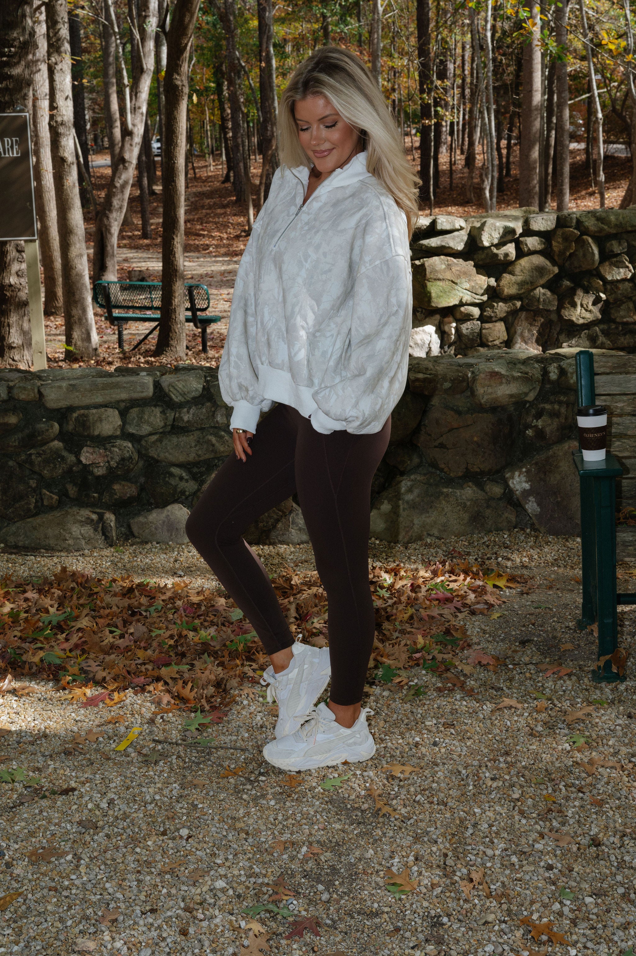 Camo Collared Half Zip Pullover