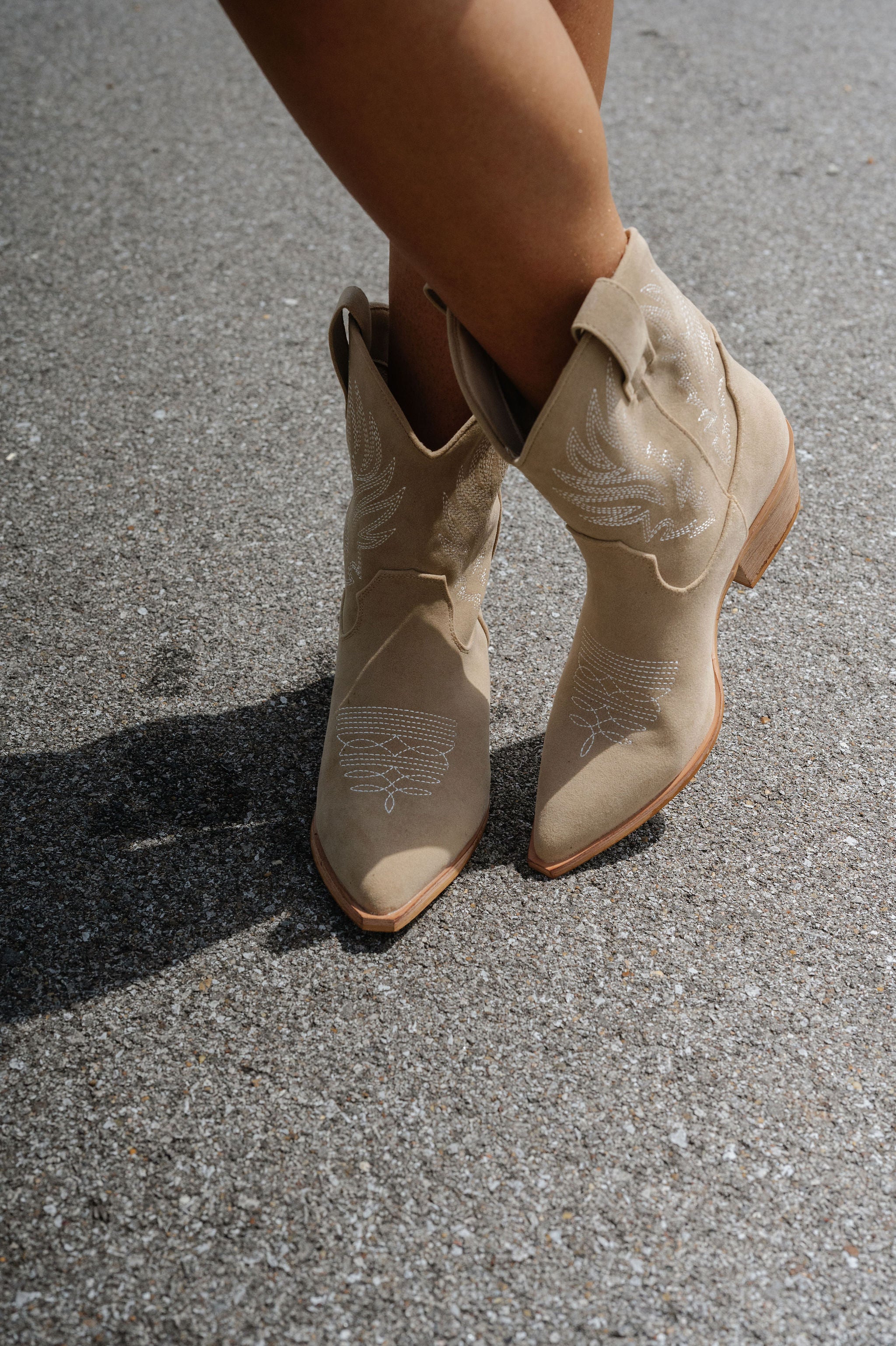 Claire Western Boots-Taupe