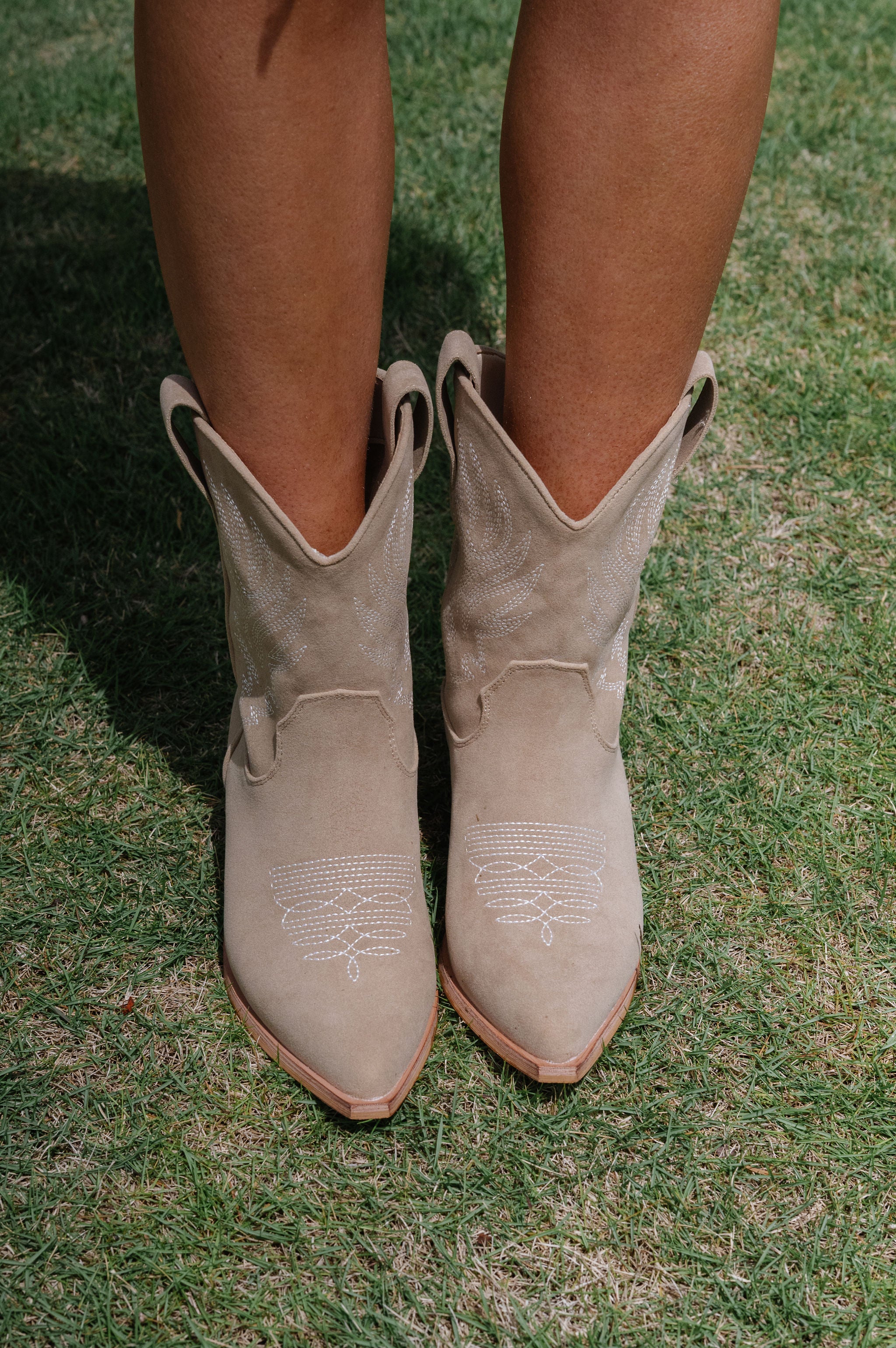 Claire Western Boots-Taupe