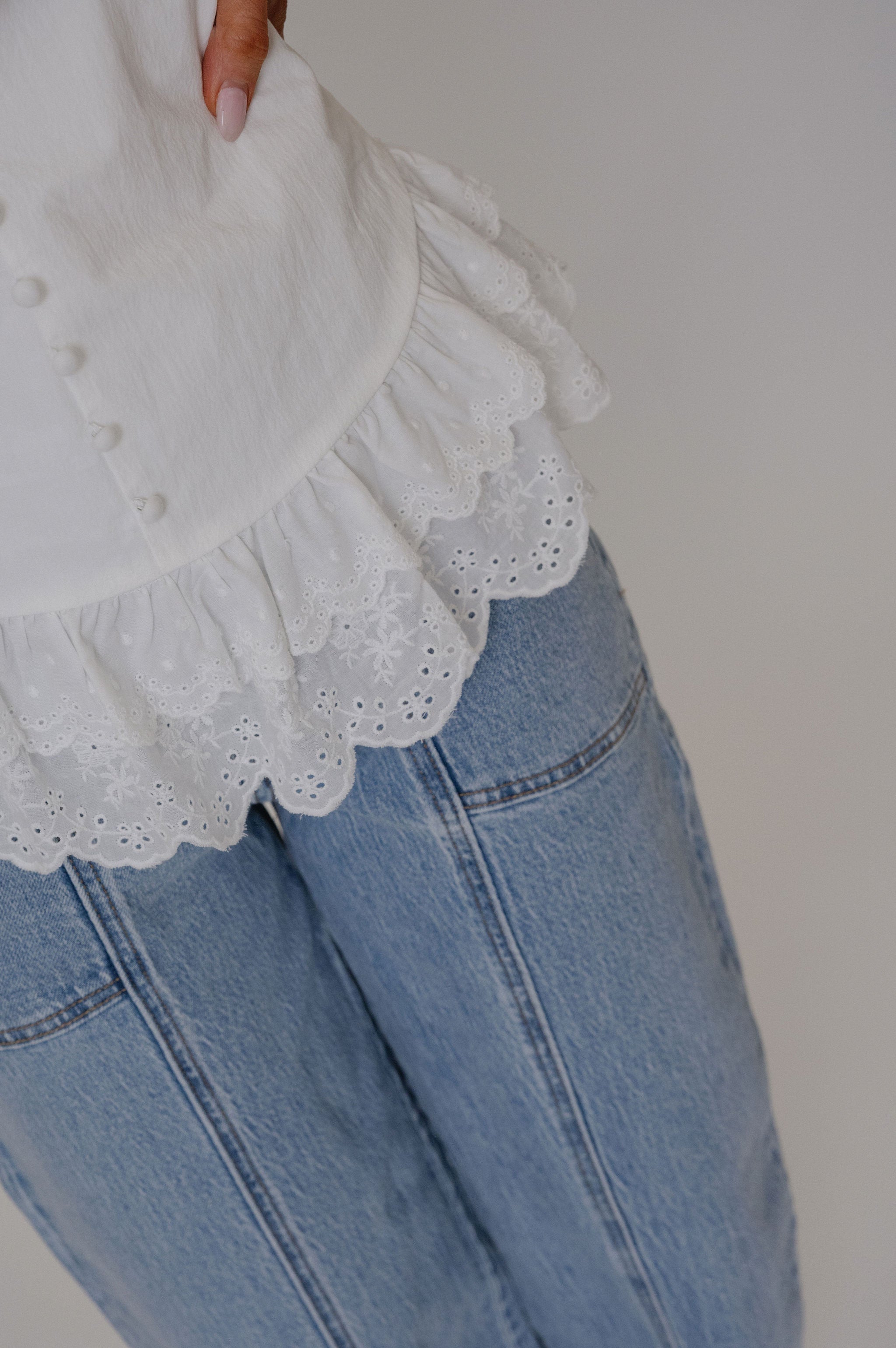 Cecilia Strapless Top-White