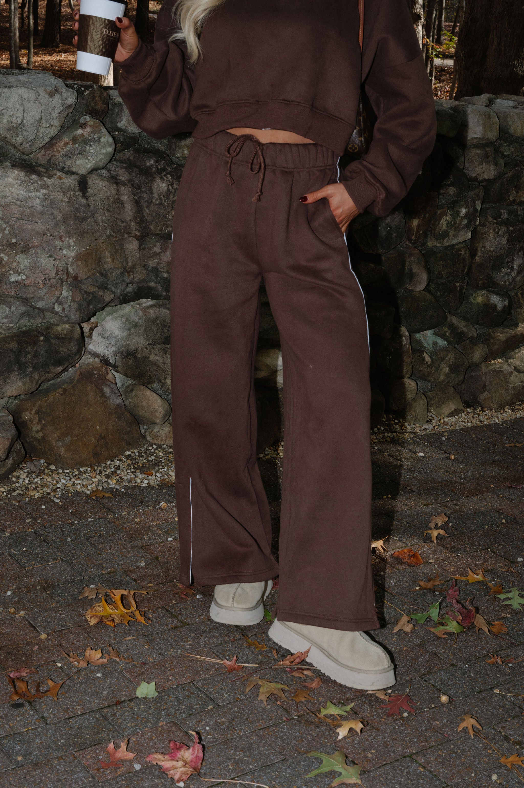 Dallas Track Sweatpants- Chocolate