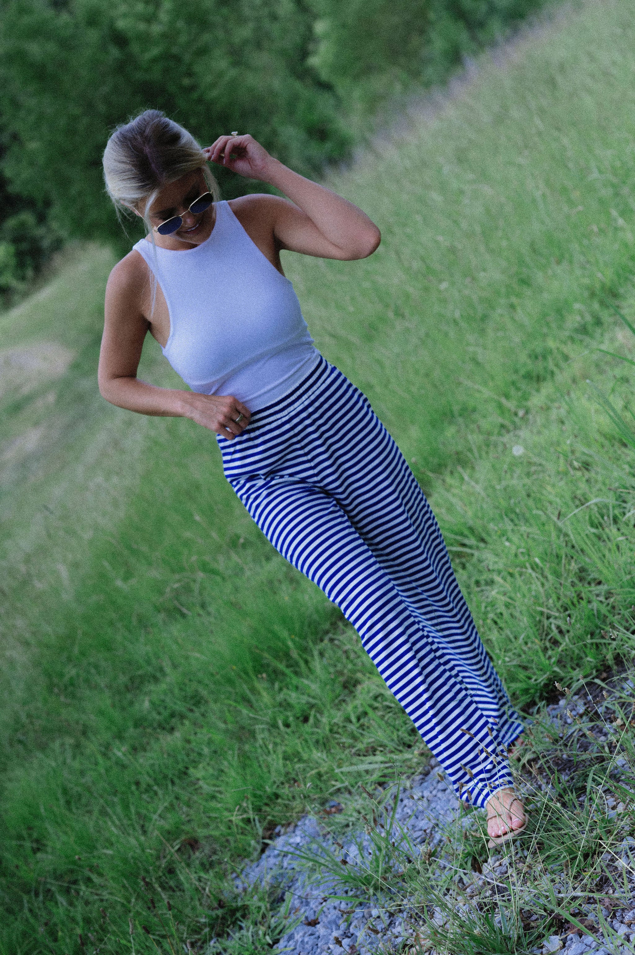 Bennett Striped Pants-Blue