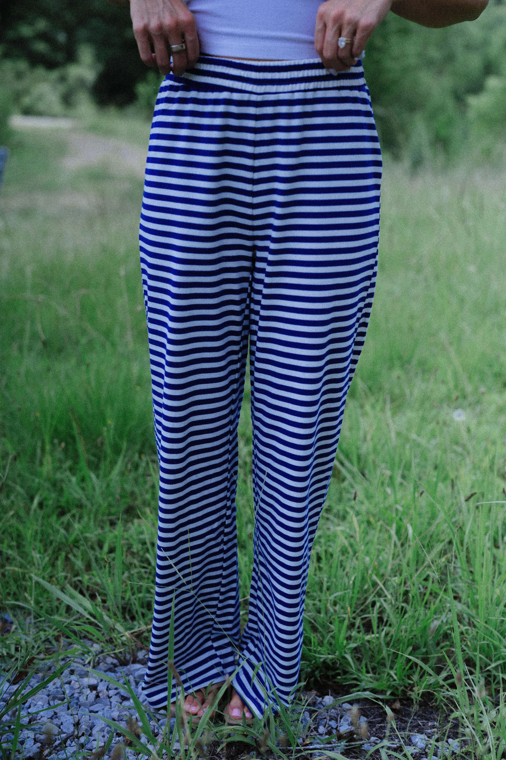 Bennett Striped Pants-Blue