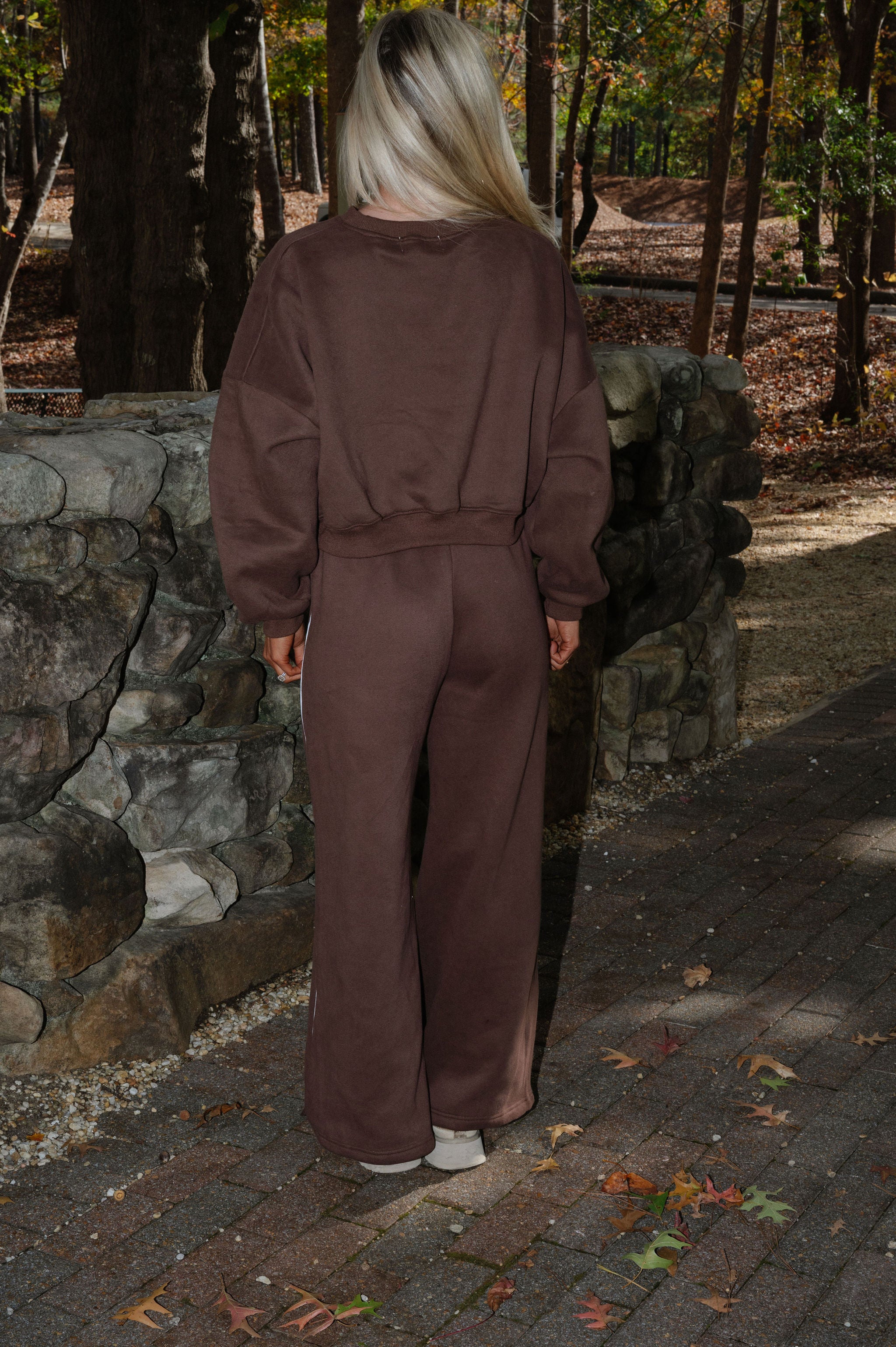 Lucky Cozy Fleece Crewneck- Chocolate