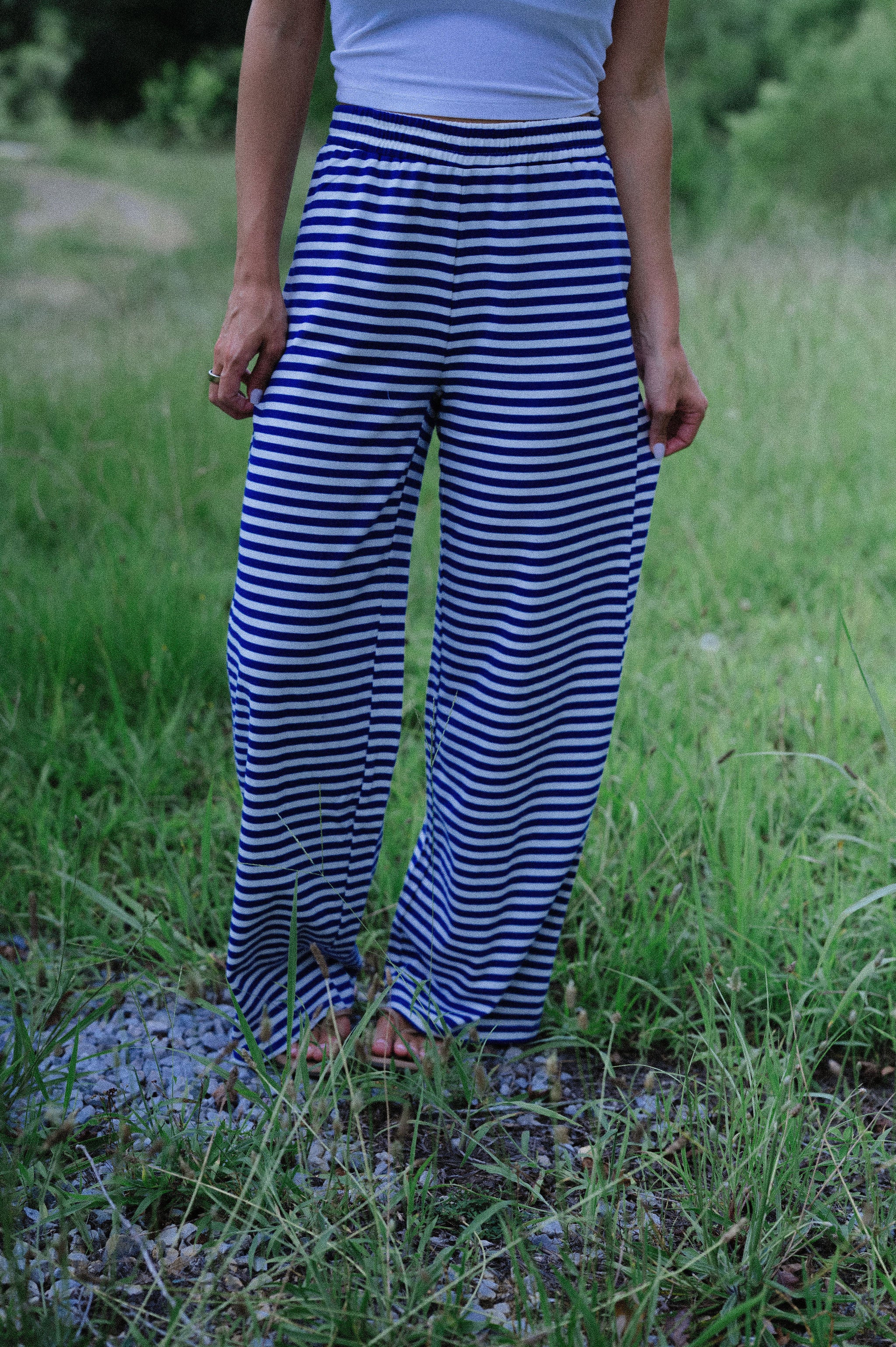 Bennett Striped Pants-Blue