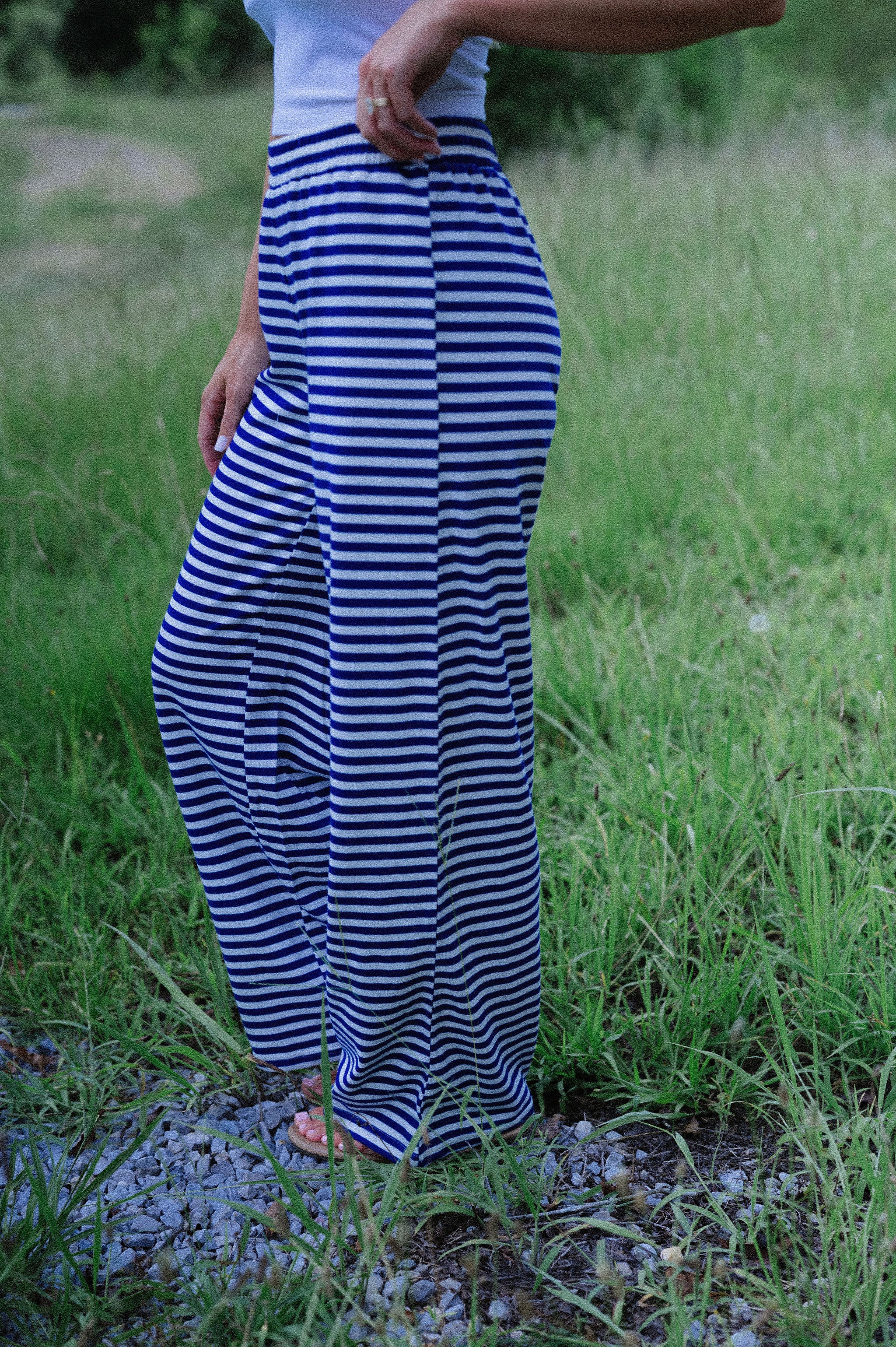 Bennett Striped Pants-Blue