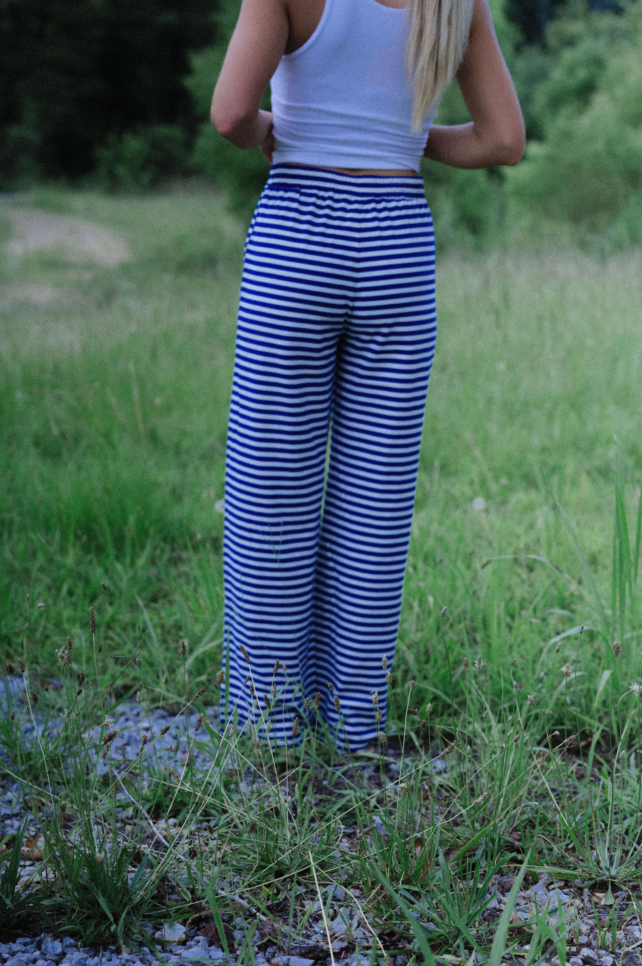 Bennett Striped Pants-Blue