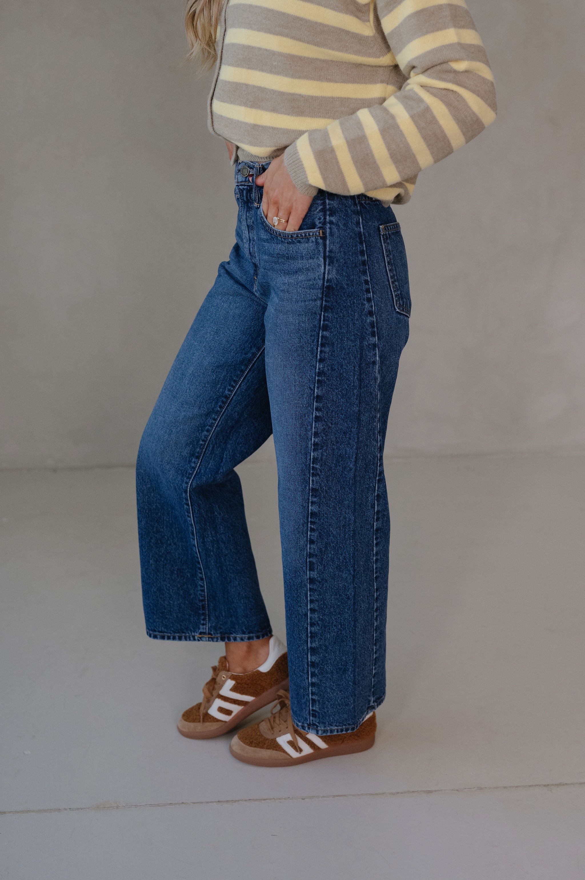 Haven Barrel Jeans-Dark Denim