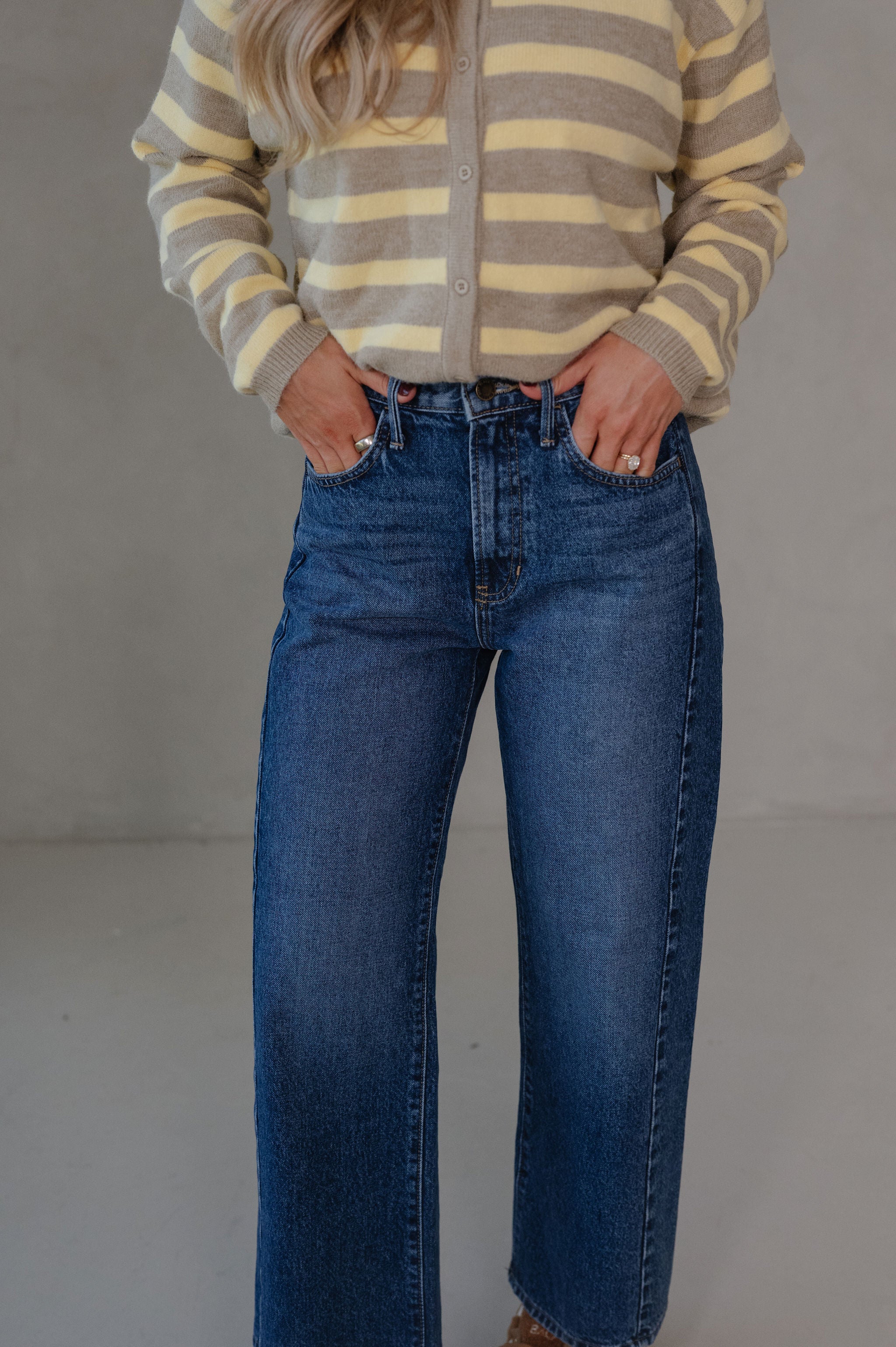 Haven Barrel Jeans-Dark Denim