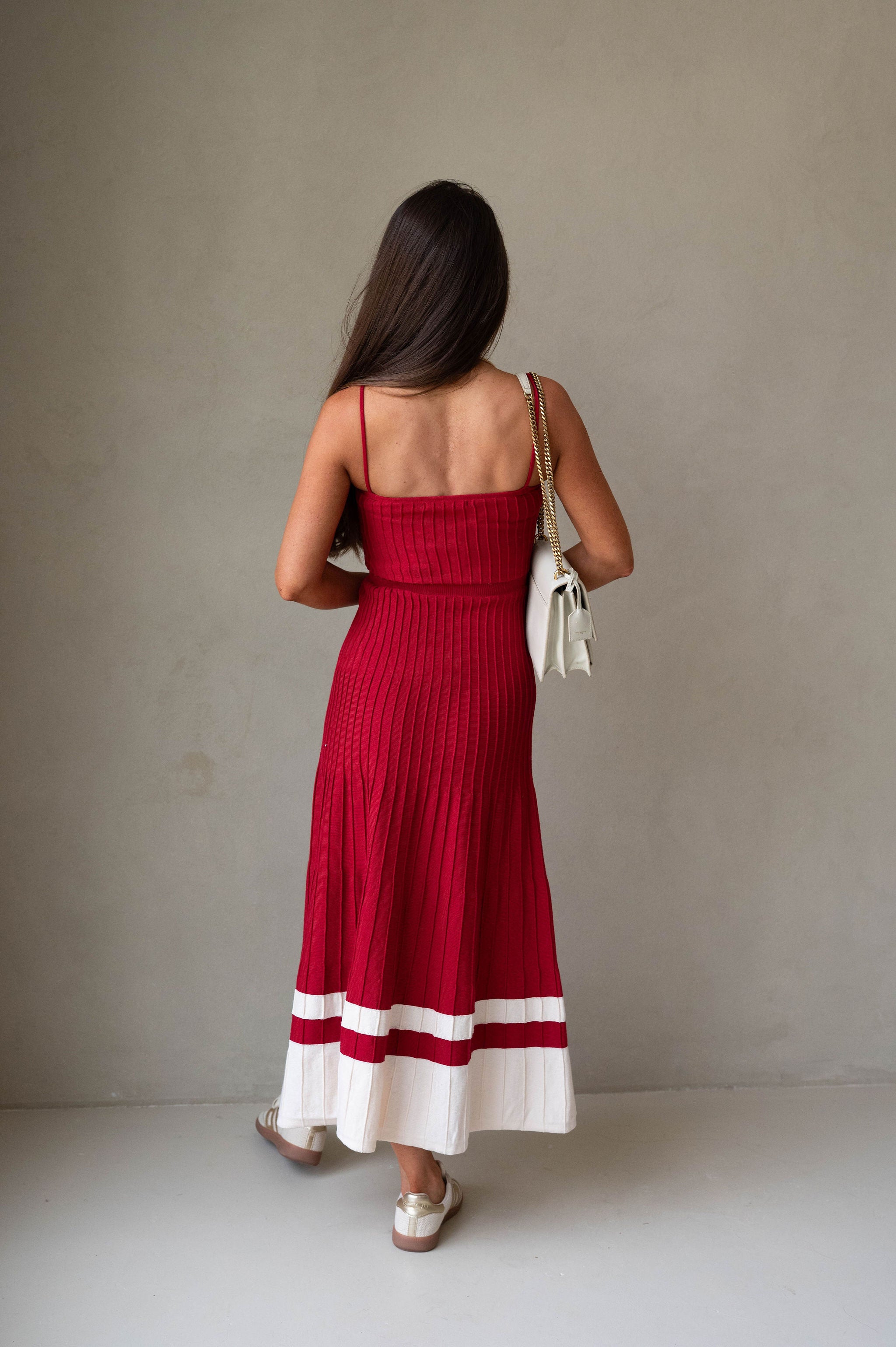Kenzie Dress-Scarlet/Ecru