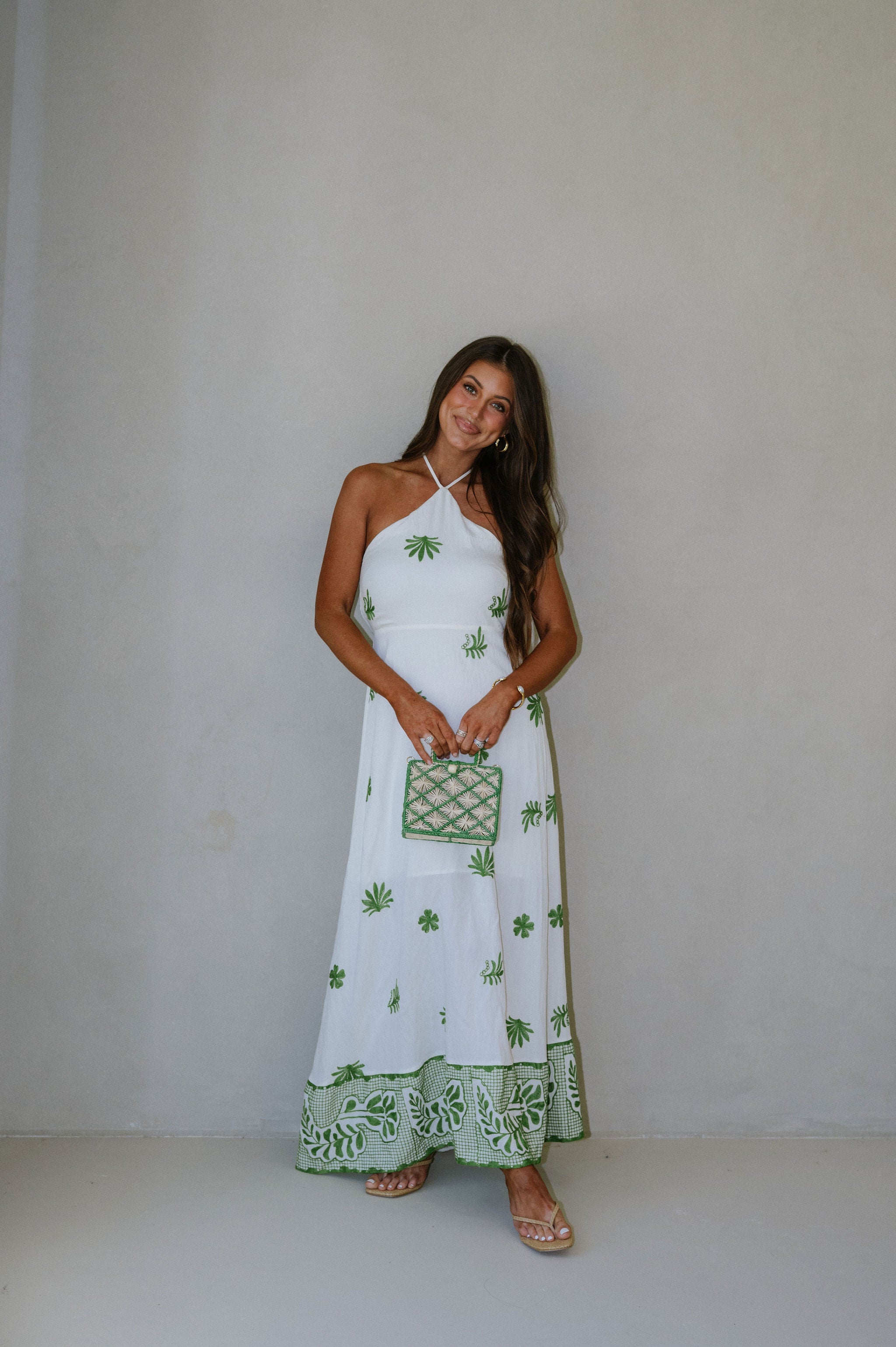 Kenneth Halter Maxi Dress-Olive