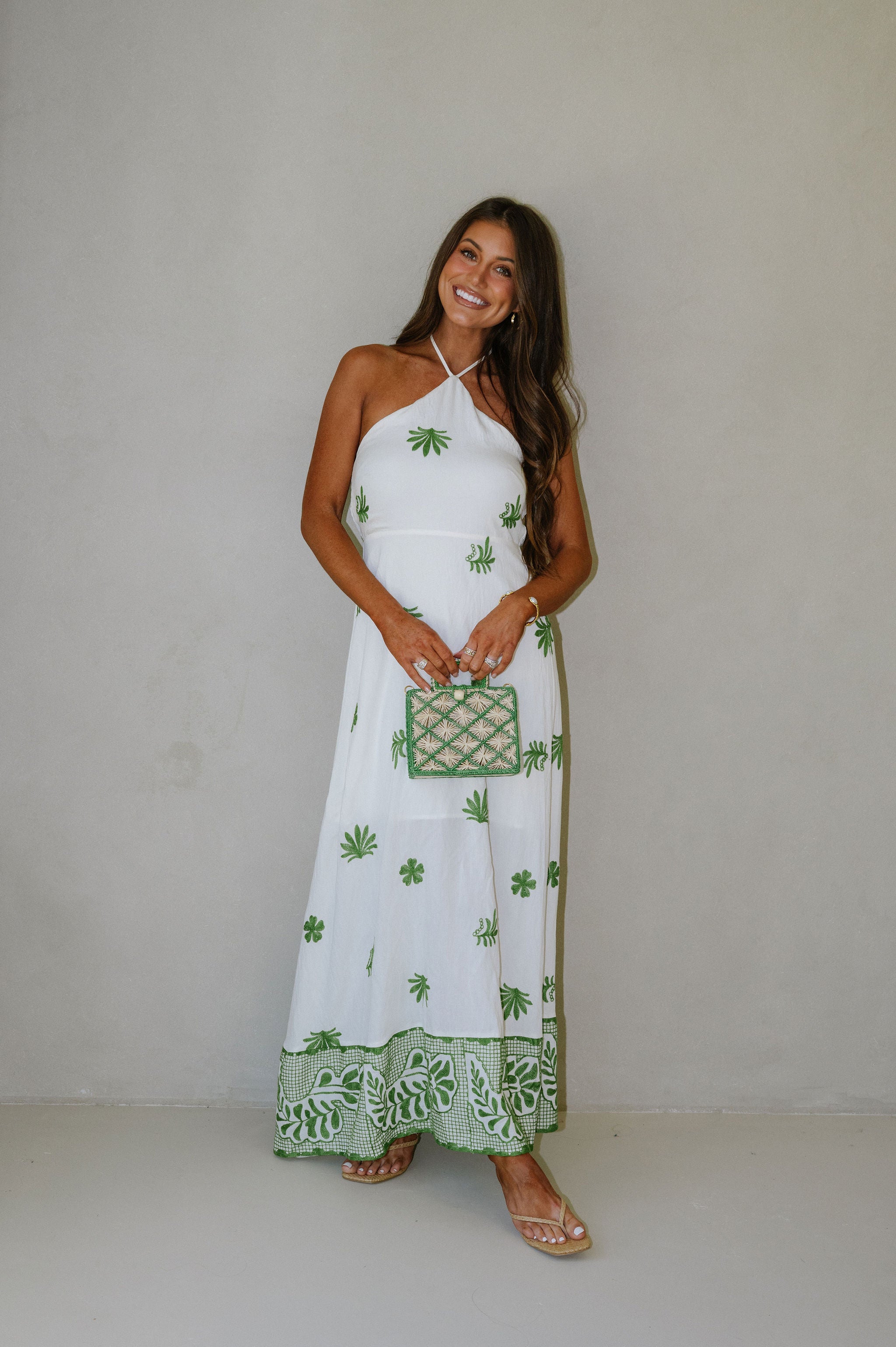 Kenneth Halter Maxi Dress-Olive