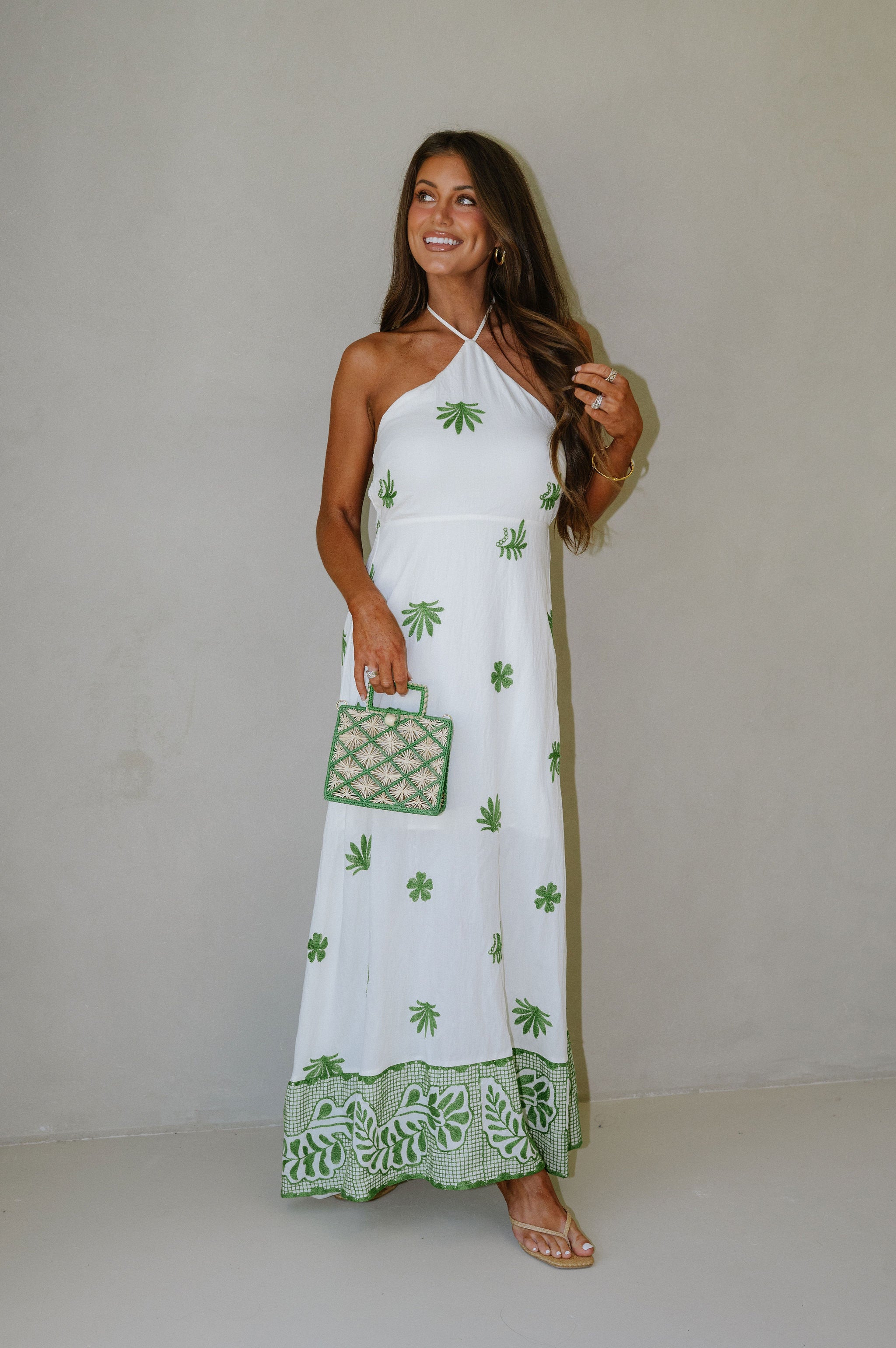 Kenneth Halter Maxi Dress-Olive