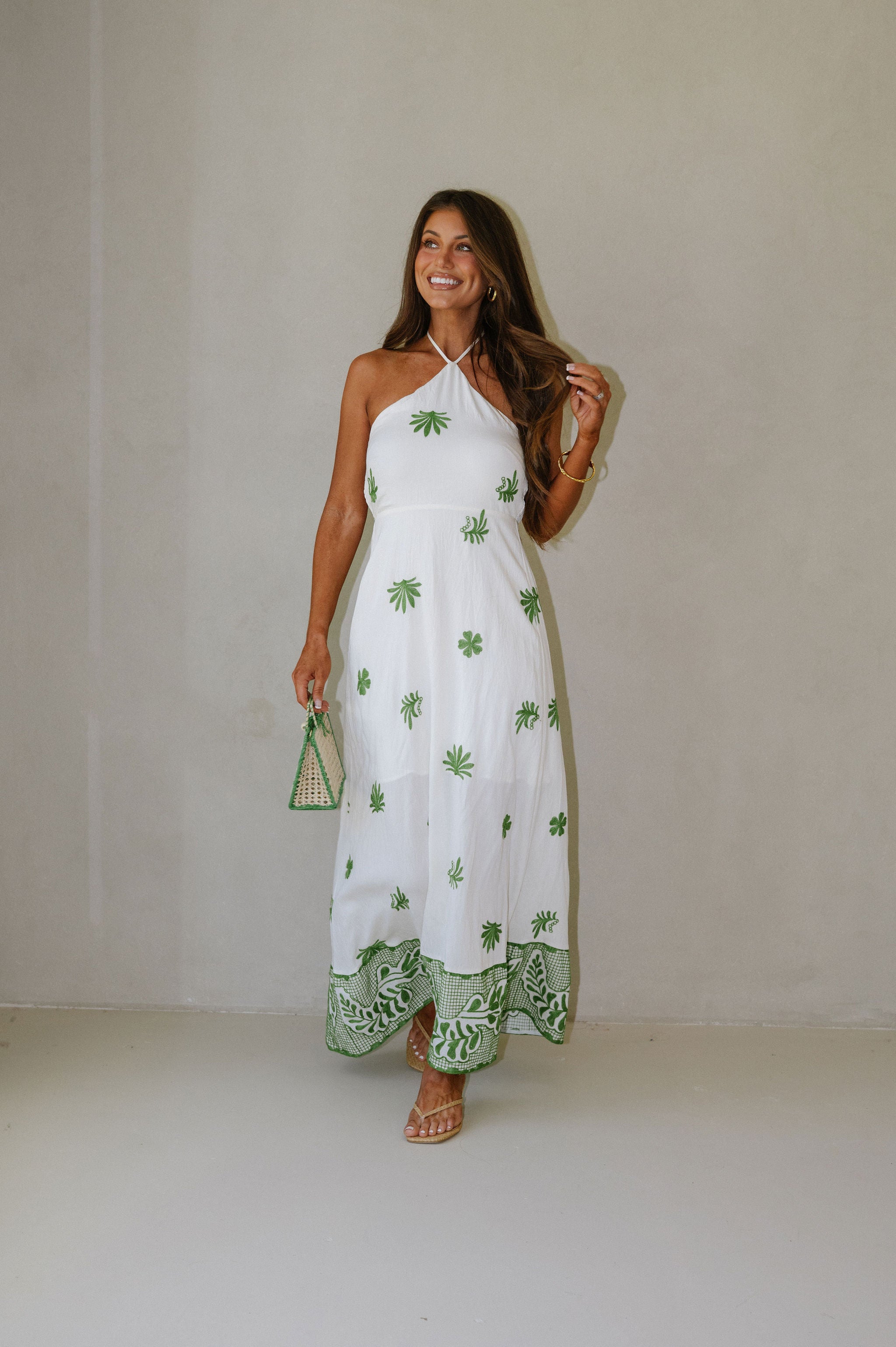 Kenneth Halter Maxi Dress-Olive