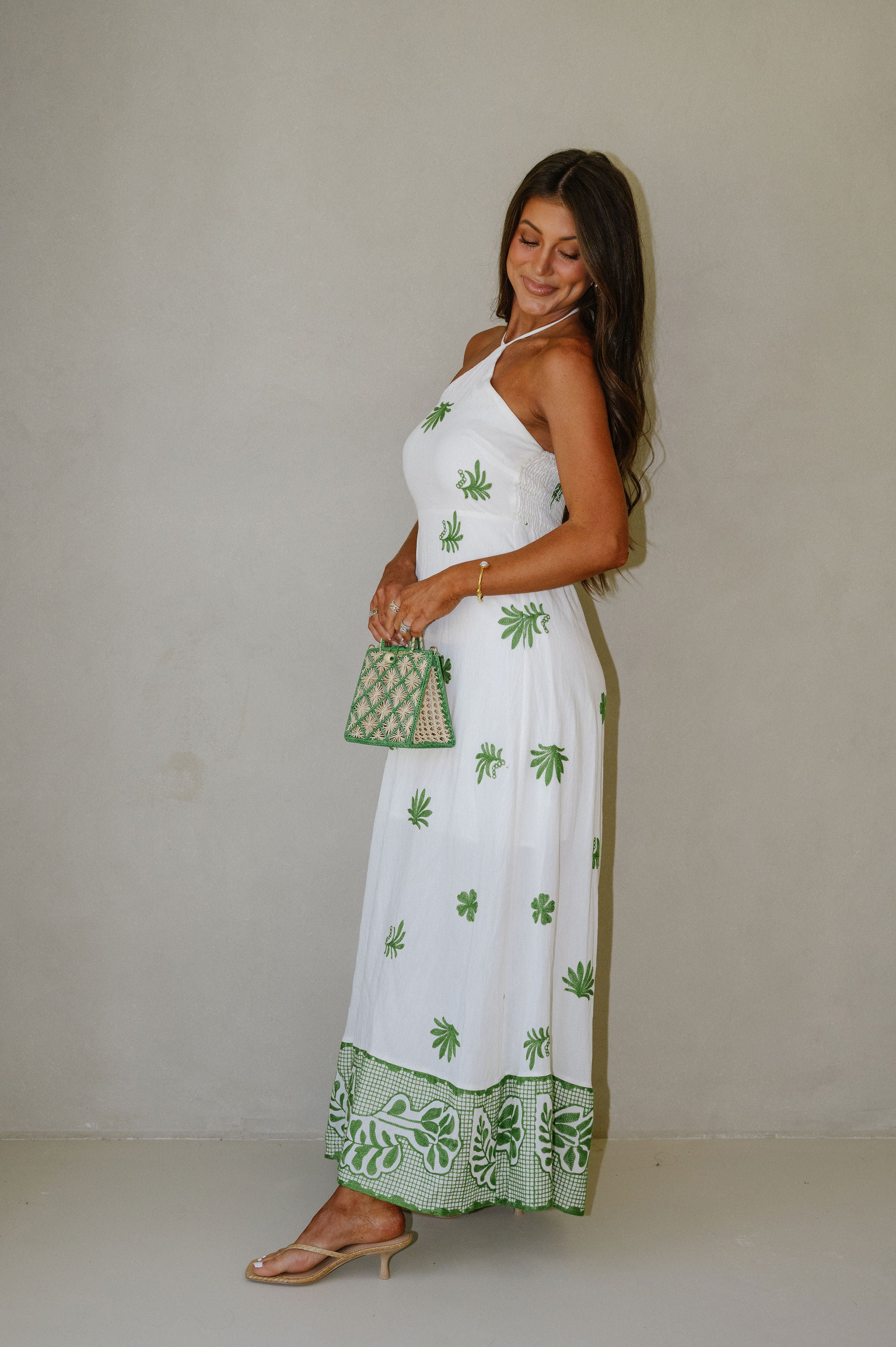 Kenneth Halter Maxi Dress-Olive