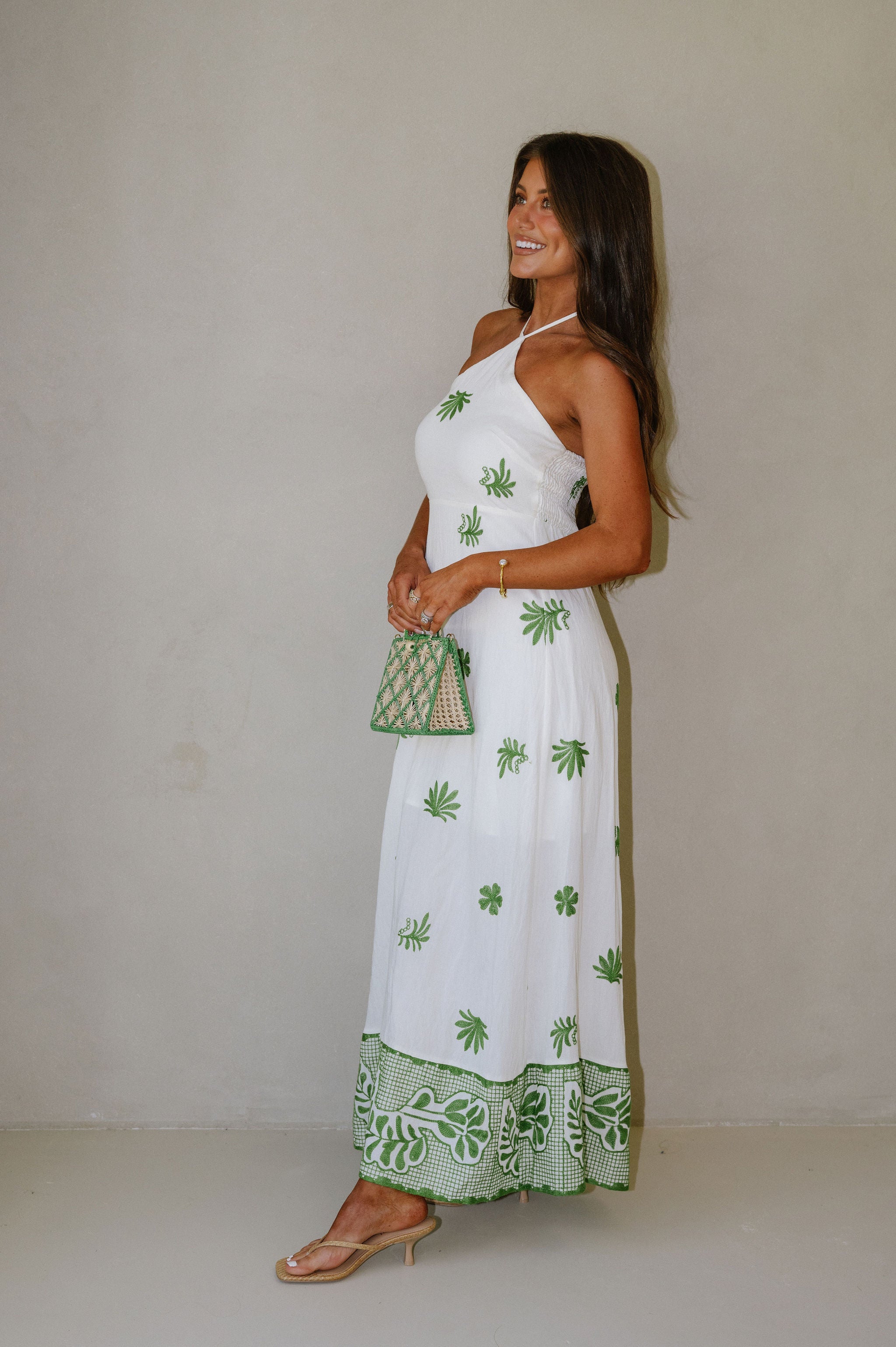 Kenneth Halter Maxi Dress-Olive