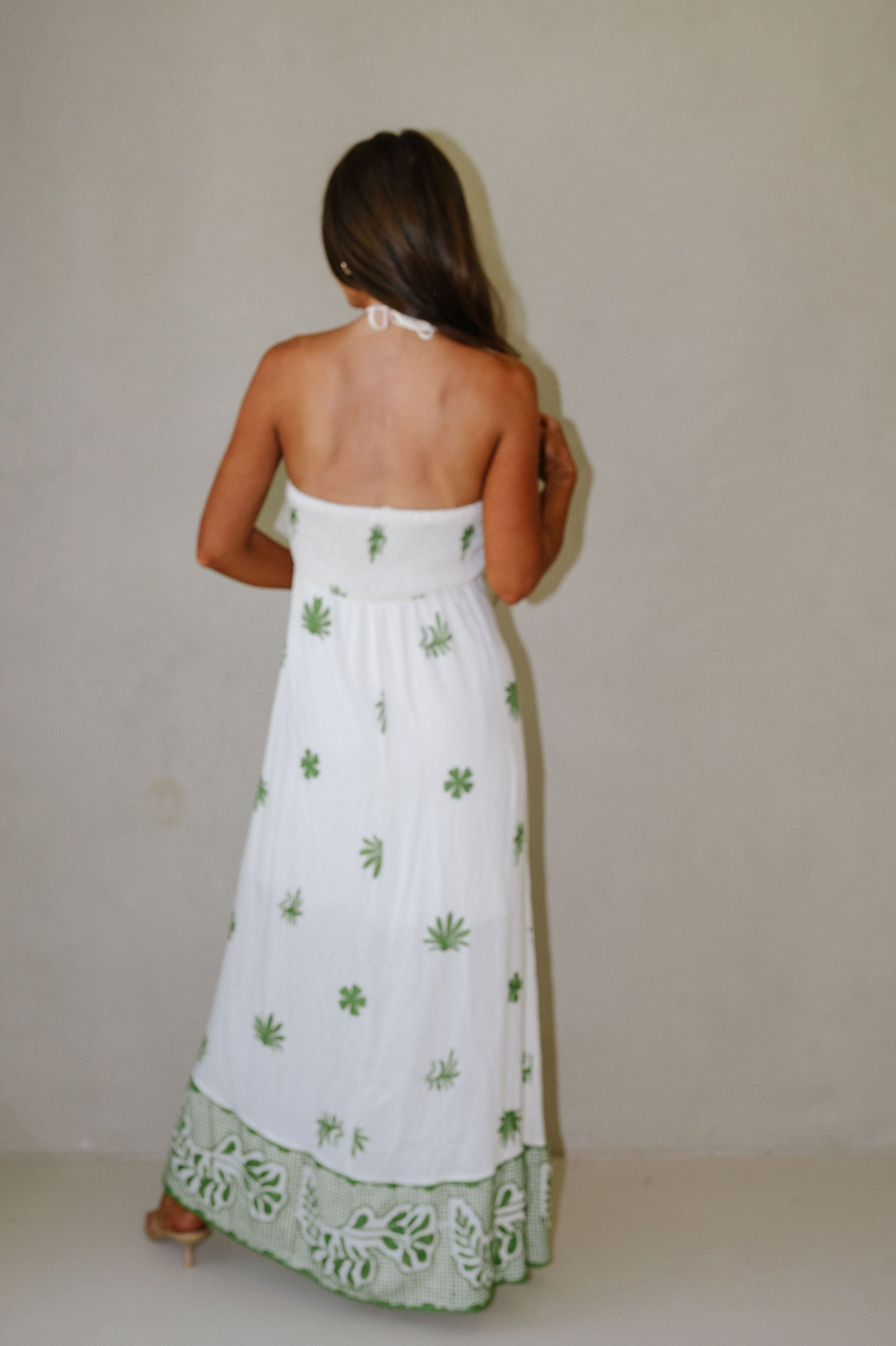 Kenneth Halter Maxi Dress-Olive