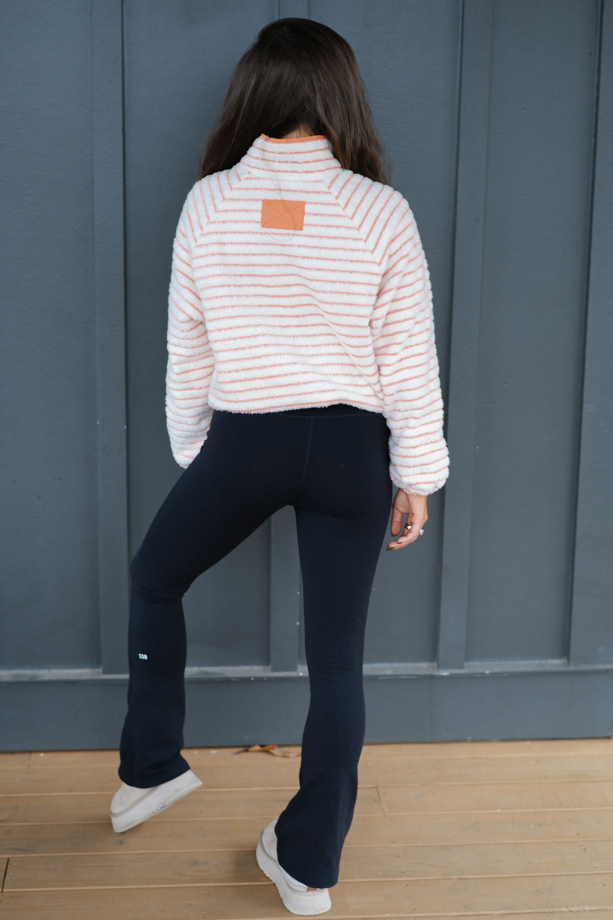 Devon Striped Pullover-Coral