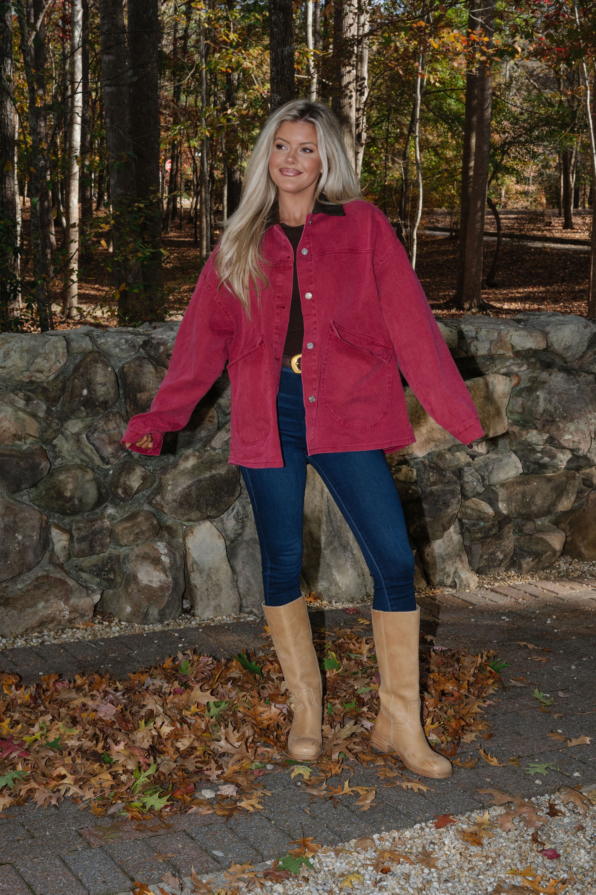 Royal Collared Jacket- Burgundy/ Brown