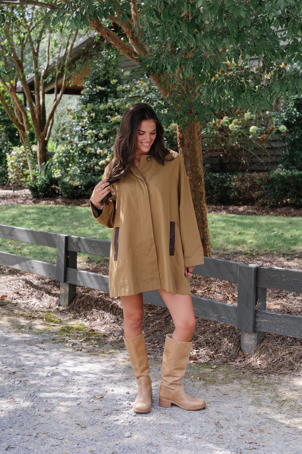 Faye A-Line Coat-Camel/Brown