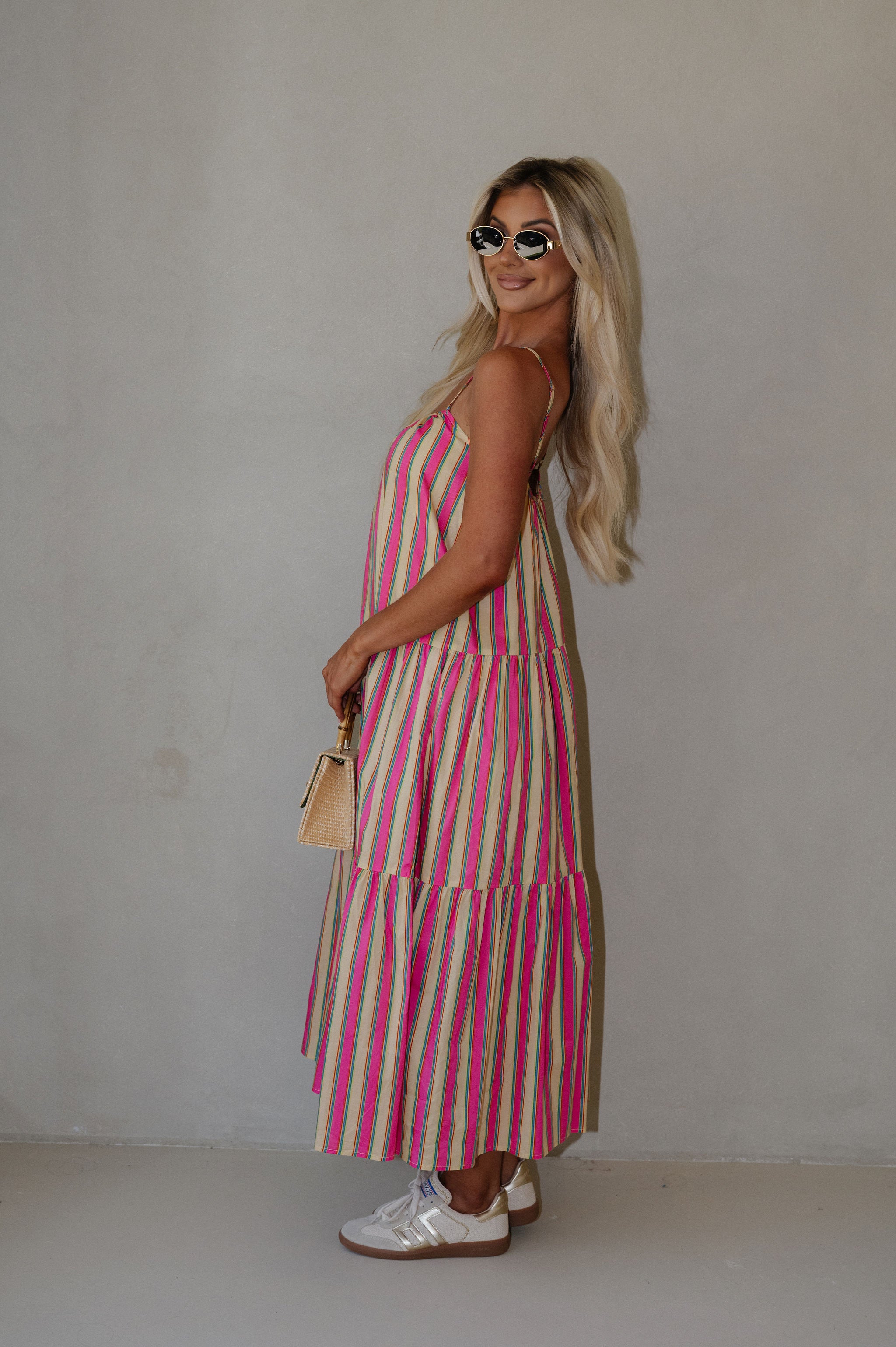 Shelly Striped Midi Dress