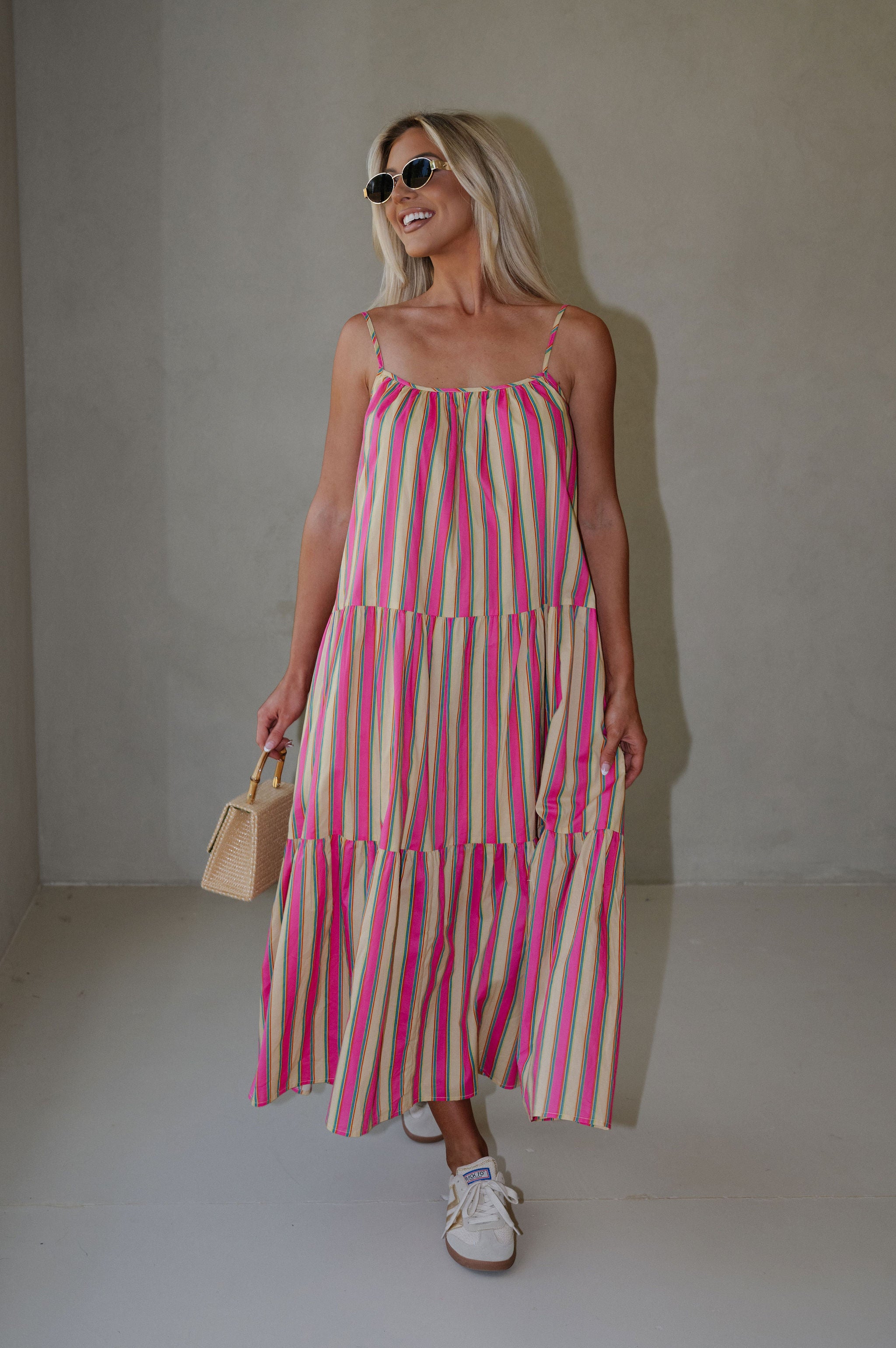 Shelly Striped Midi Dress