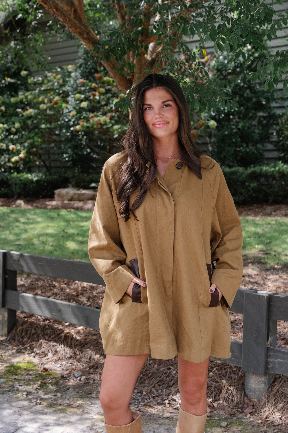 Faye A-Line Coat-Camel/Brown
