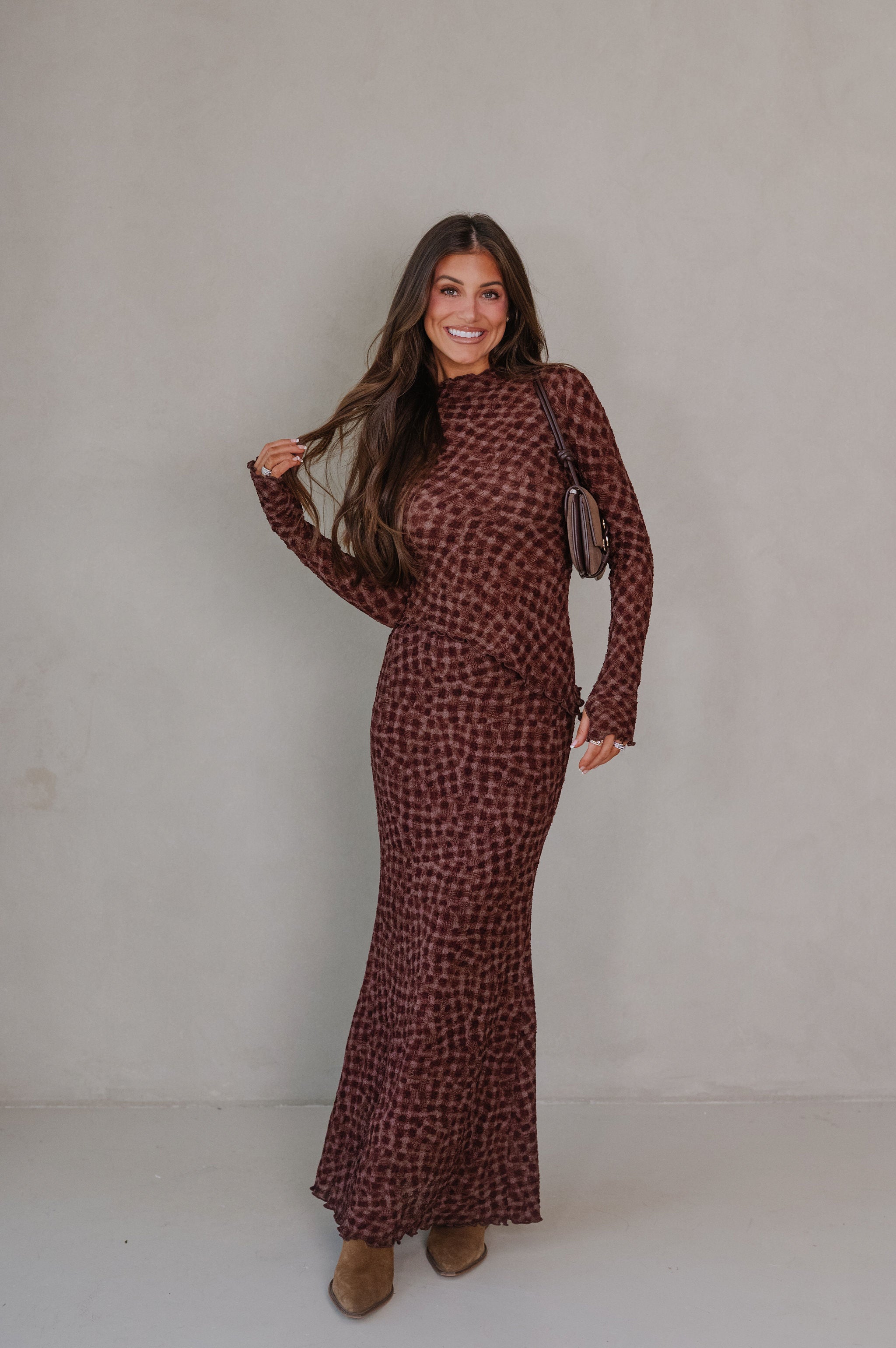 Scarlett Maxi Skirt Set-Espresso