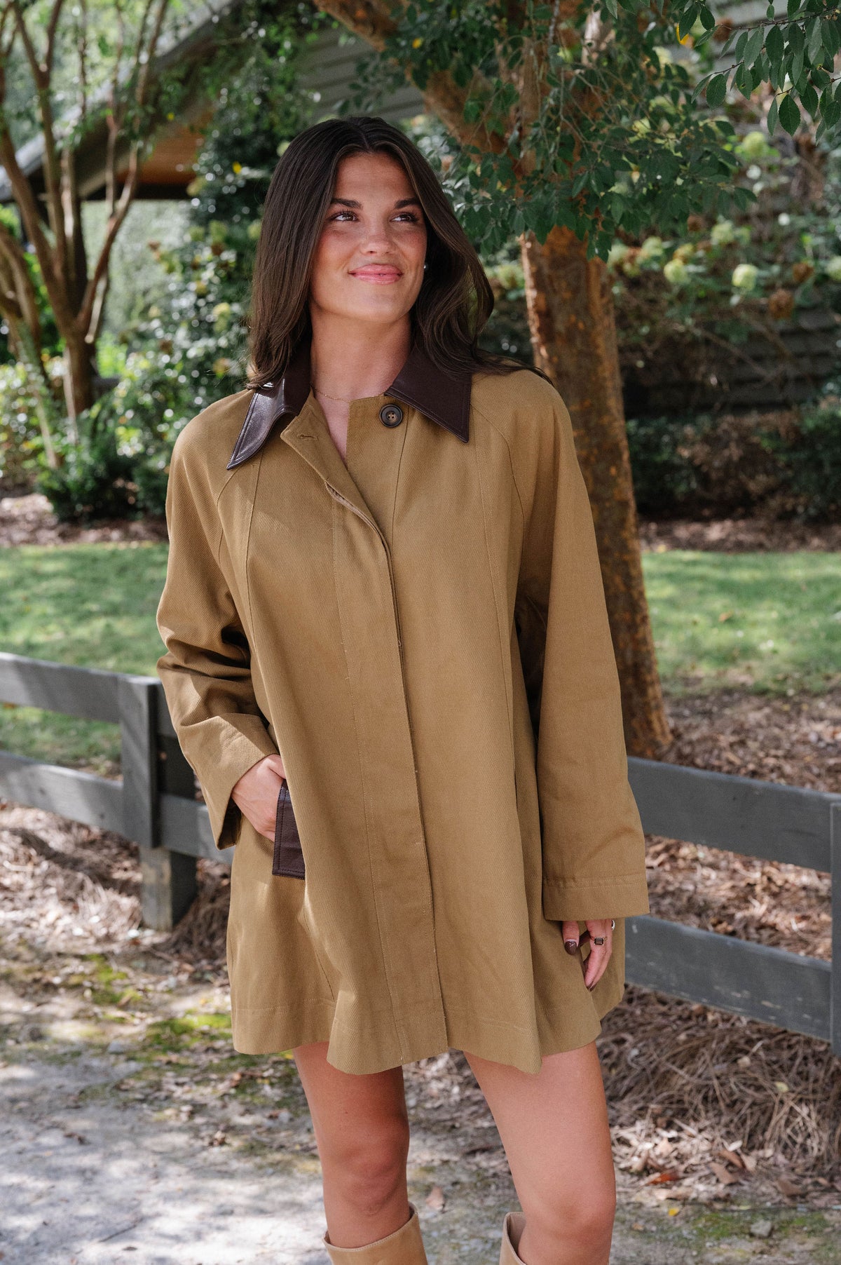 Faye A-Line Coat-Camel/Brown