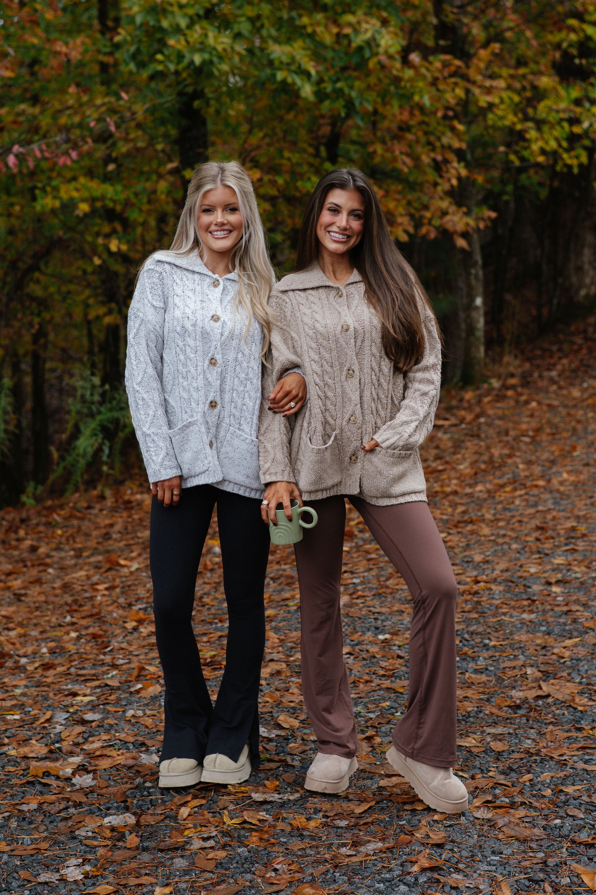 Rachel Chunky Cardigan-Heather Grey