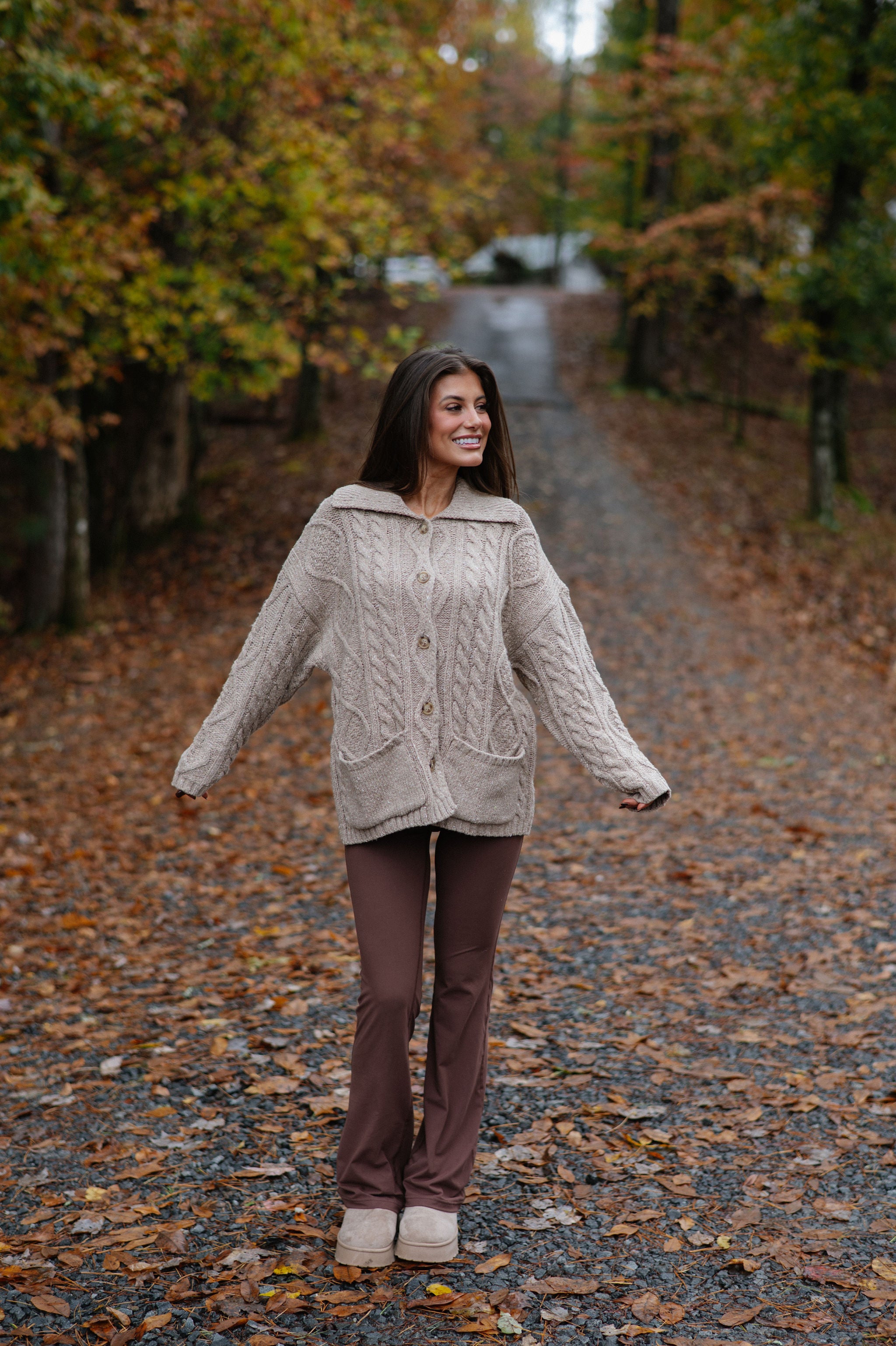 Rachel Chunky Cardigan-Beige