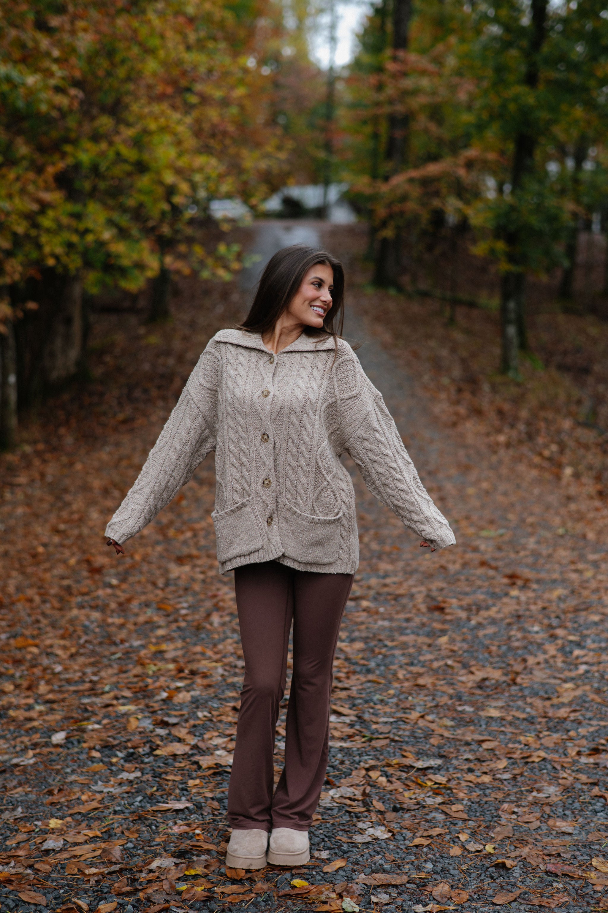 Rachel Chunky Cardigan-Beige