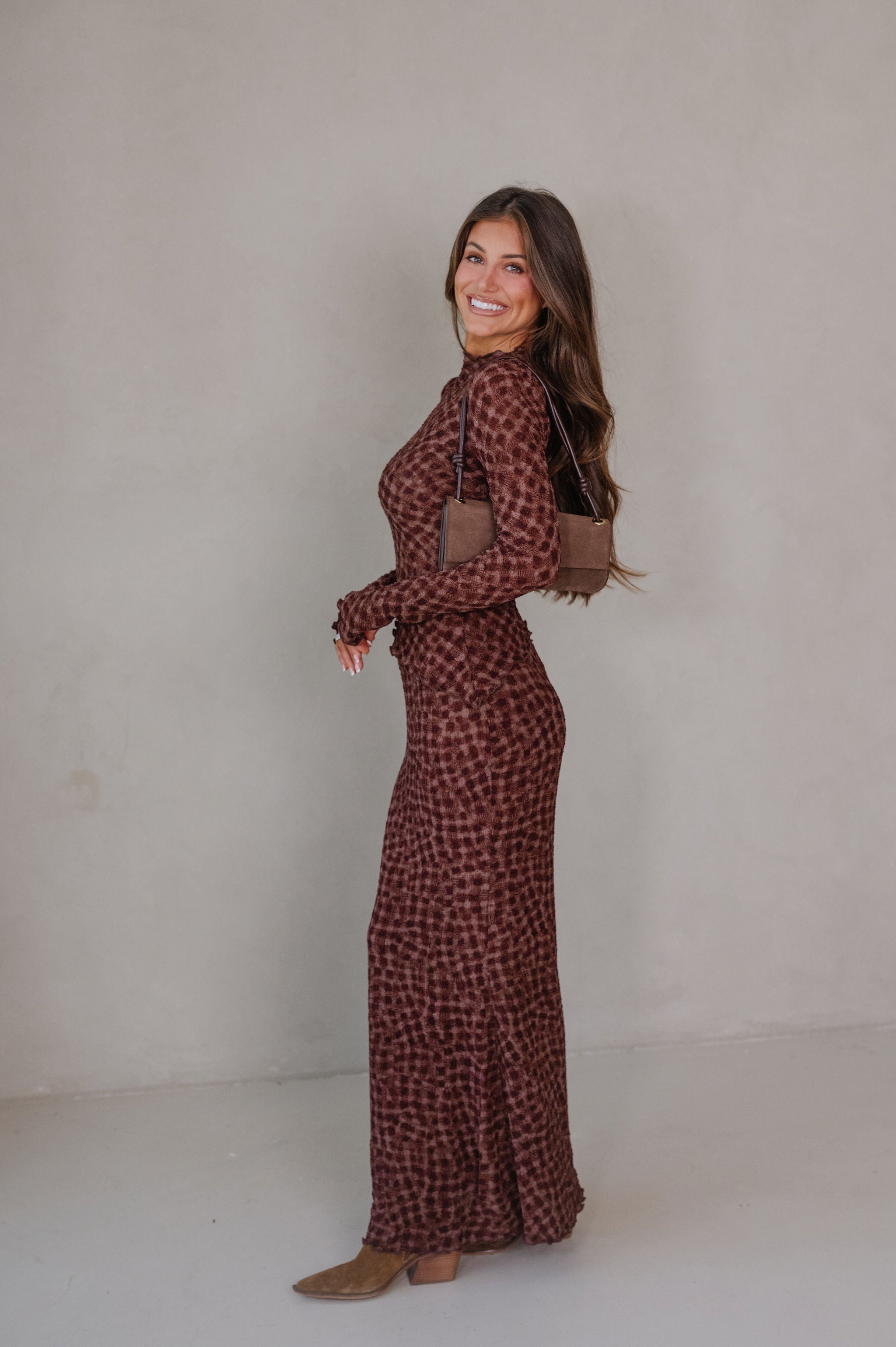 Scarlett Maxi Skirt Set-Espresso
